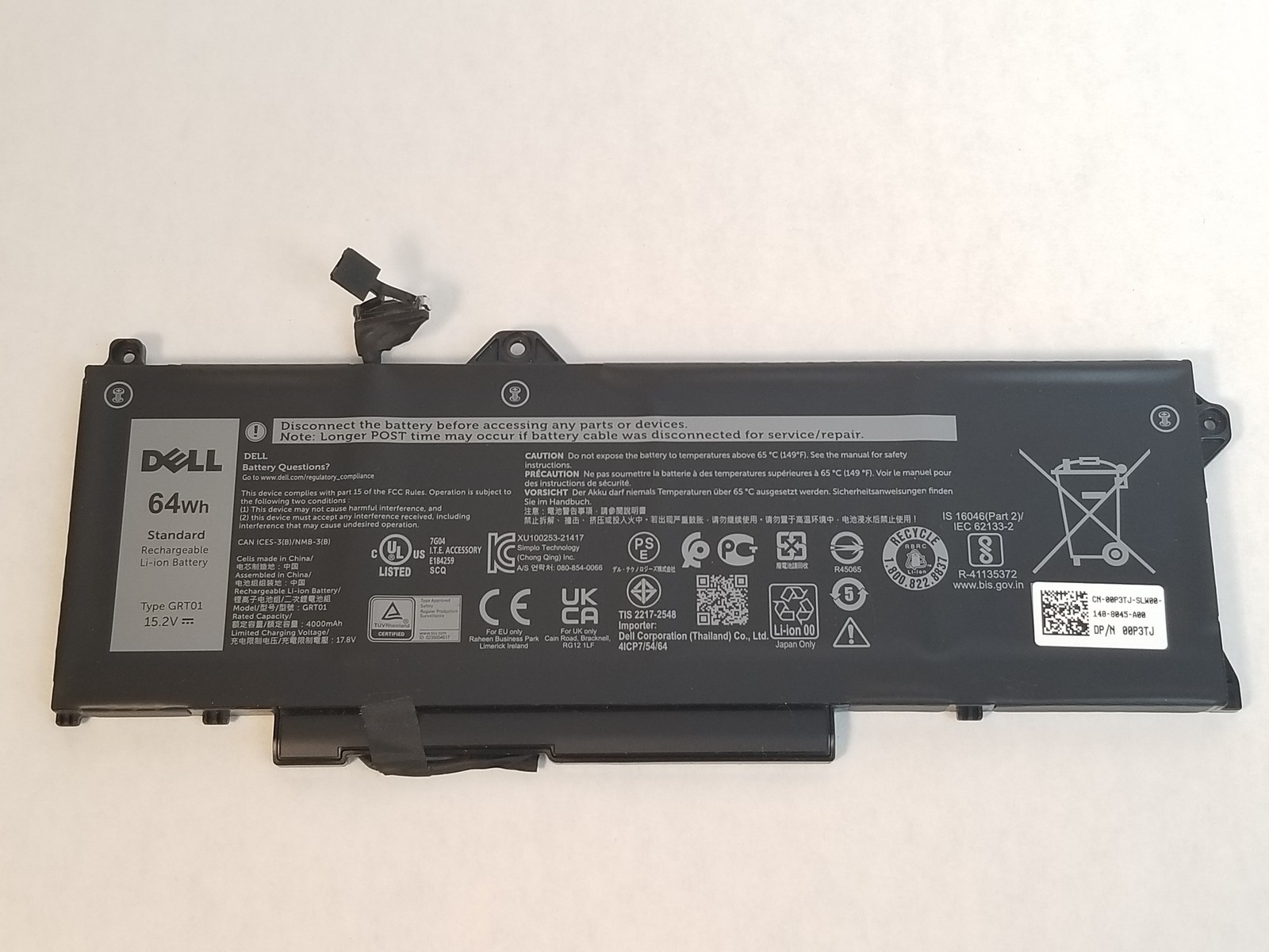 Lot of 2 Dell GRT01 4000mAh 4 Cell Laptop Battery for Latitude 5421