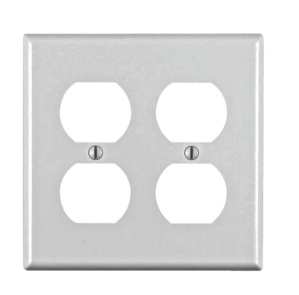8 Leviton Gang Duplex Device Receptacle Wallplate, Standard Size, Thermoset