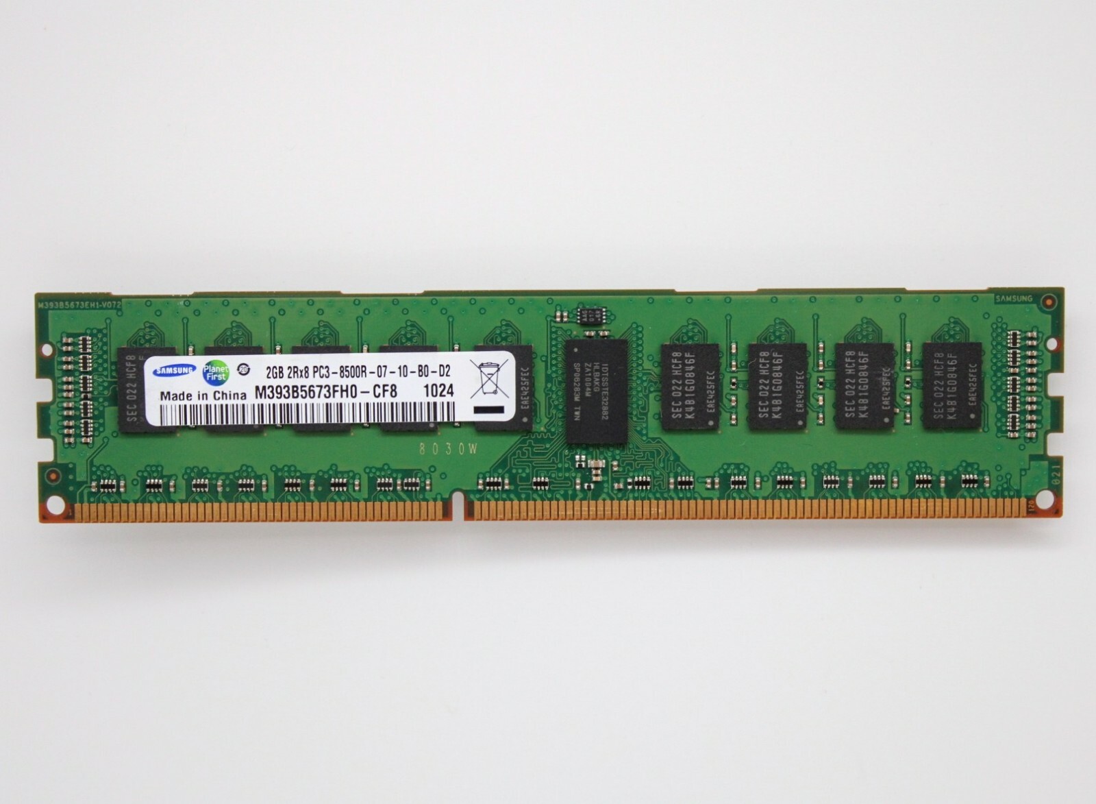 12 GB Samsung 2GB PC3-8500R 2Rx8 DDR3 Server Memory M393B5673FH0 Lot of 6 (6)