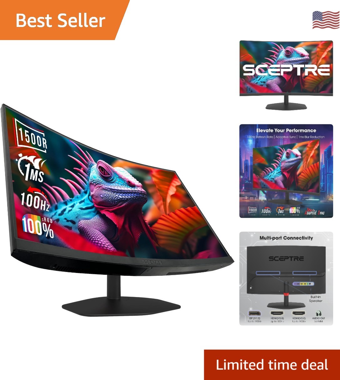 Ultimate 27" Curved 100Hz Gaming Monitor with Integrated Audio & Eye Protection
