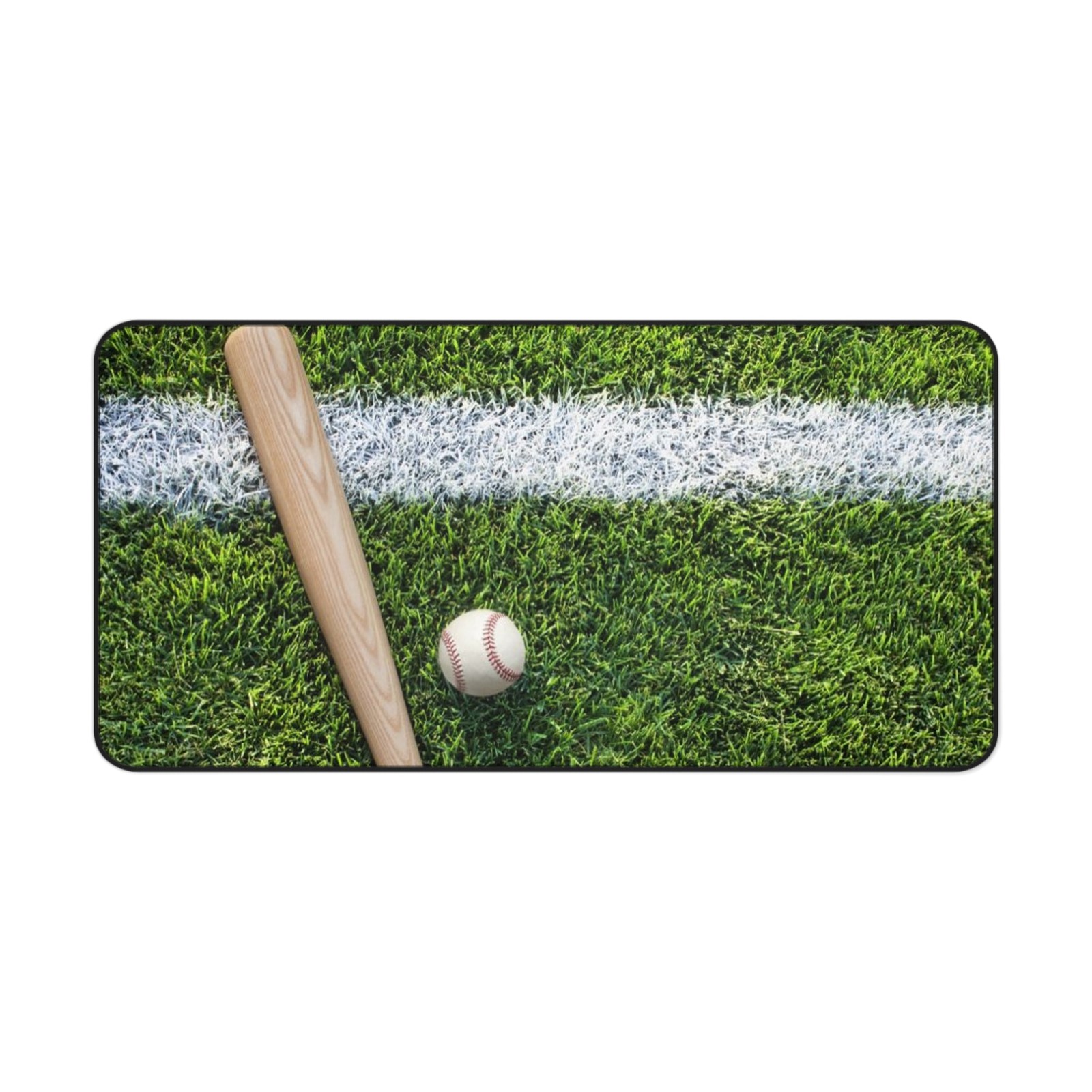 Customizable Baseball Bat and Ball Desk Mat | Sports Field Mouse Pad
