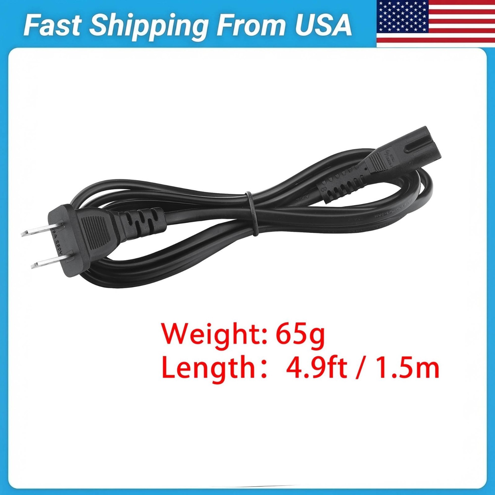  POWER Cord CABLE for ANKER 60W 6 PORT POWERPORT+ 6 USB CHARGER AK-A2063111 PSU
