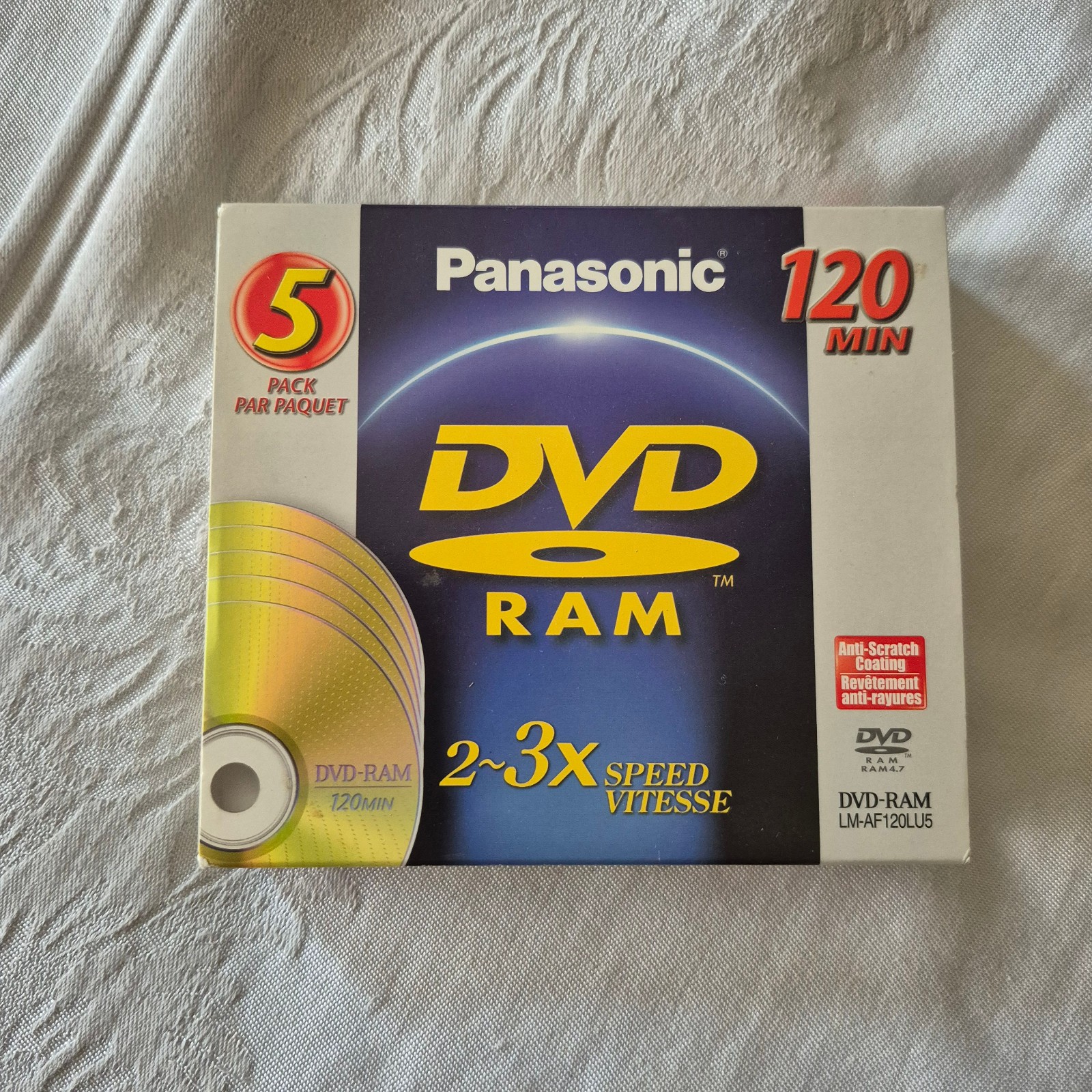 Panasonic DVD RAM Disc 120 MIN 4.7 GB 5 Pack LM-AF120LU5