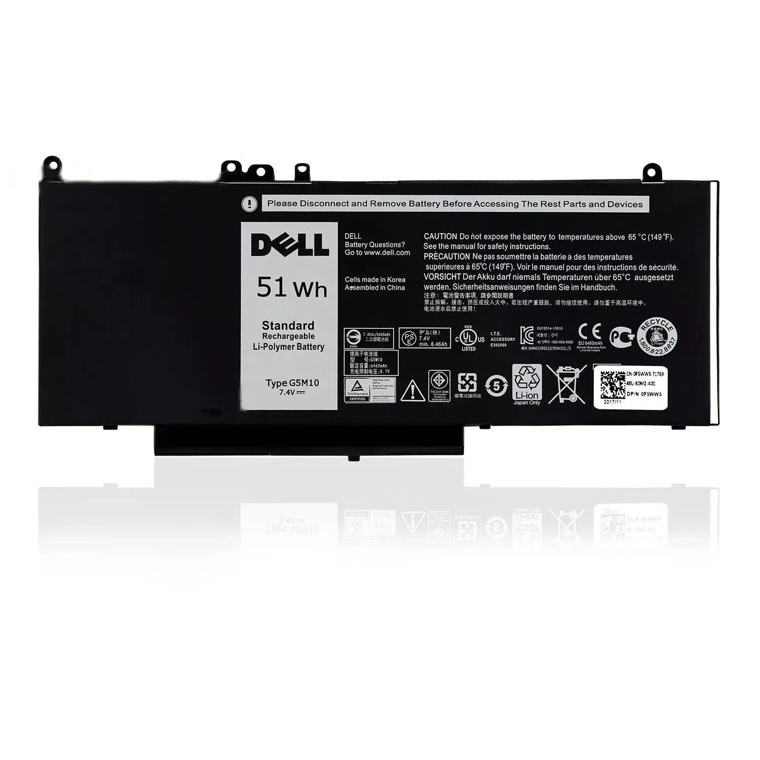 Genuine G5M10 Battery For Dell Latitude 3160 E5250 E5450 E5550 WYJC2 8V5GX 51Wh