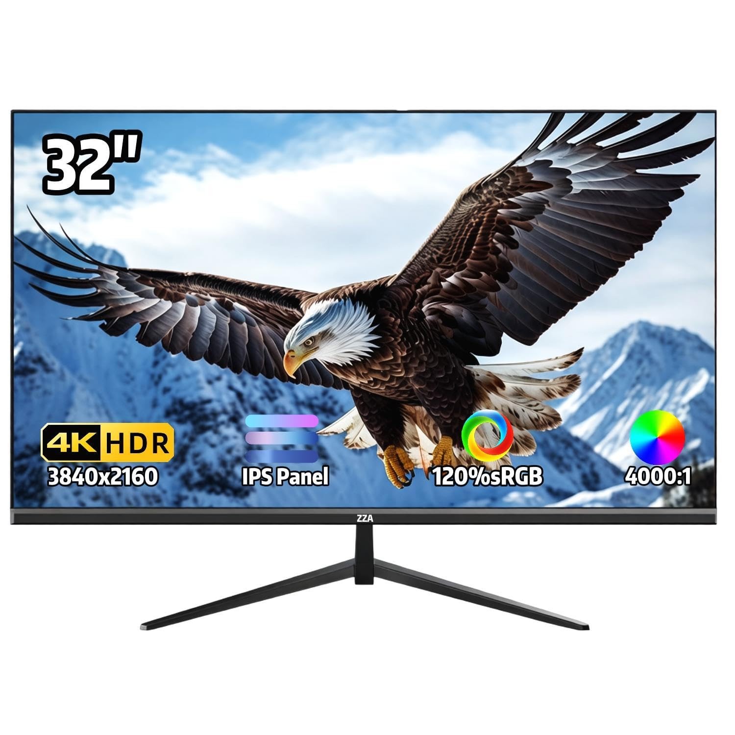 32 Inch 4K UHD Monitor (3840x2160), IPS,60Hz Refresh Rate, 120% sRGB, AMD Fre...