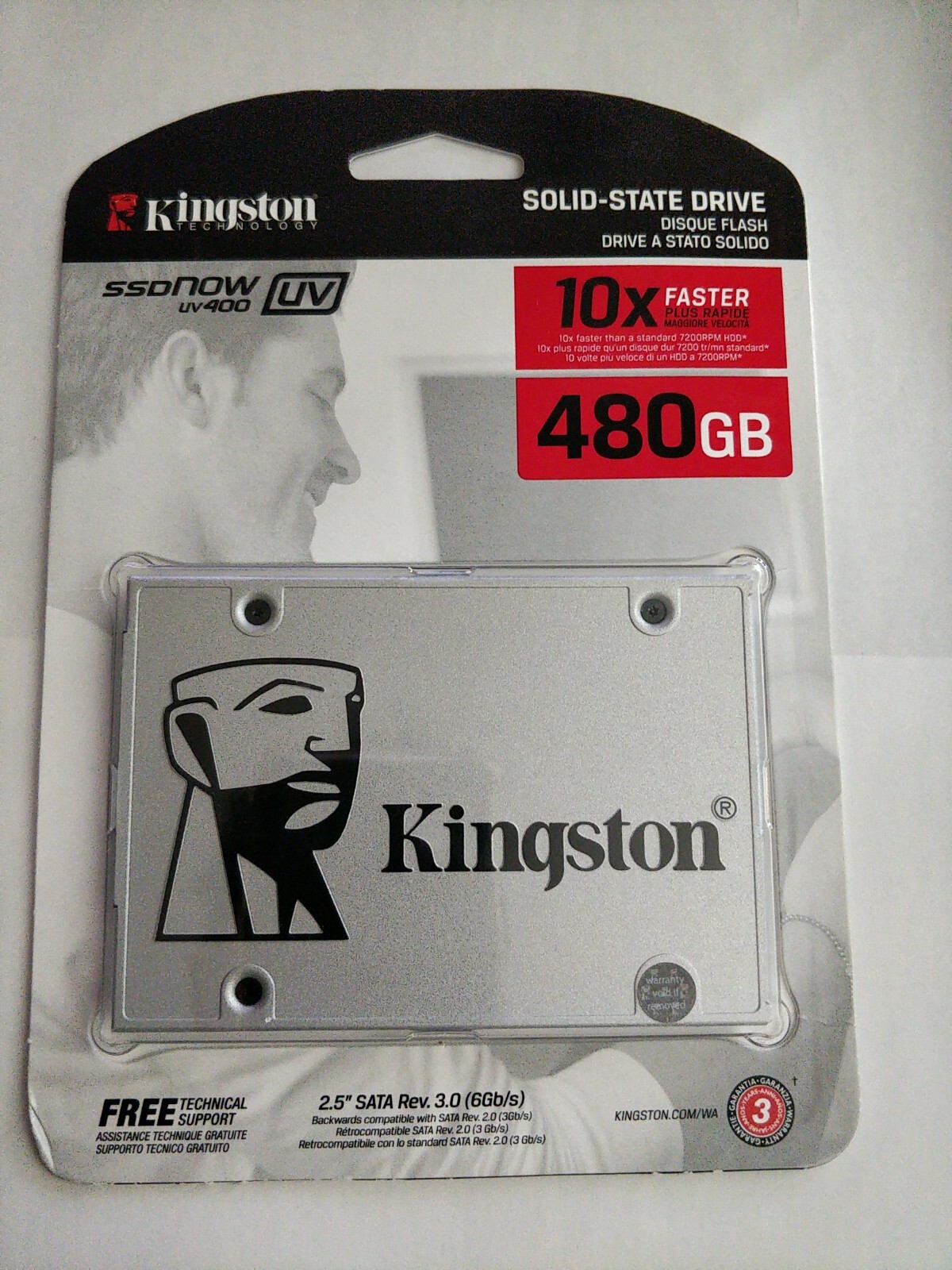 Kingston Digital 480GB SSDNow UV400 SATA 3 2.5" Solid State Drive SUV400S37/480G