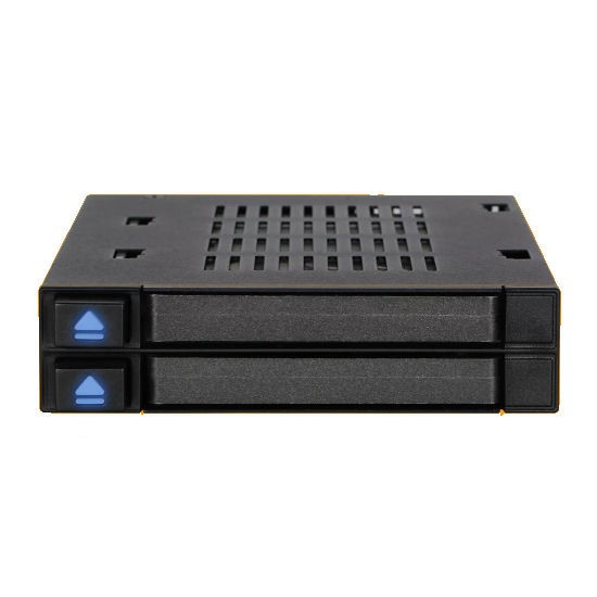 ICY DOCK 3.5inch Bay Trayless HotswapMobile Rack for Dual 2.5inch SSD, MB522SP-B
