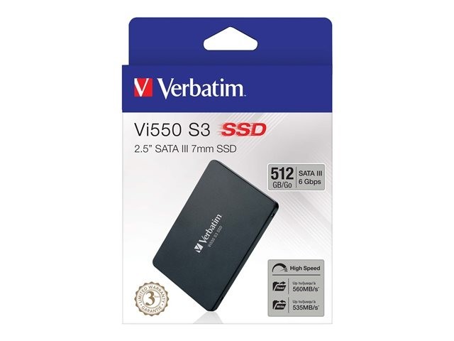 VERBATIM VI550 INTERNAL SATA III 2.5" 512GB (A/N 49352) New