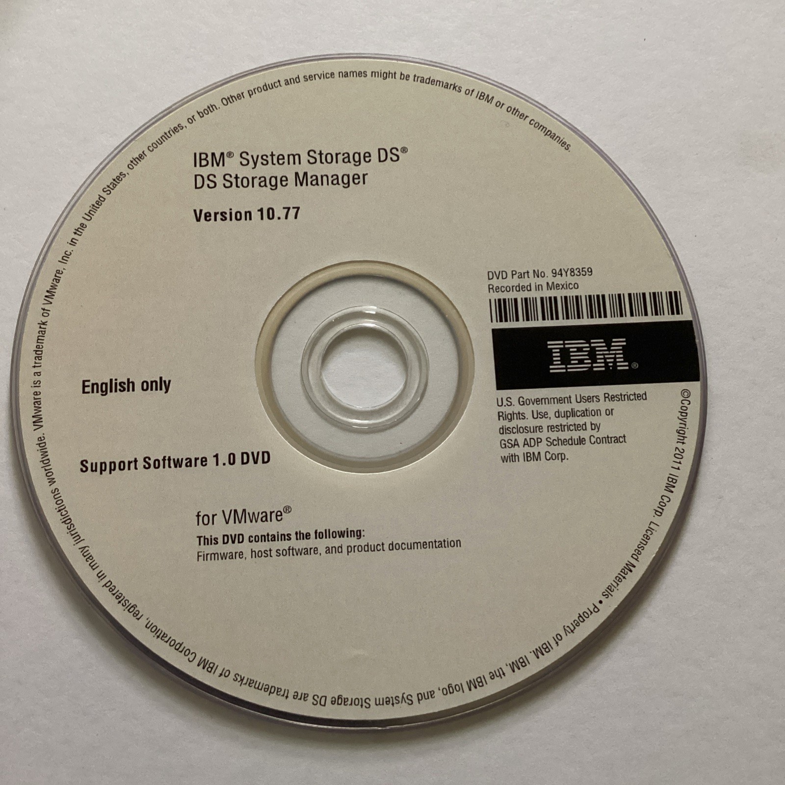 Genuine New IBM Systems Storage DS Storage Manager V 10.77 DVD #94Y8359
