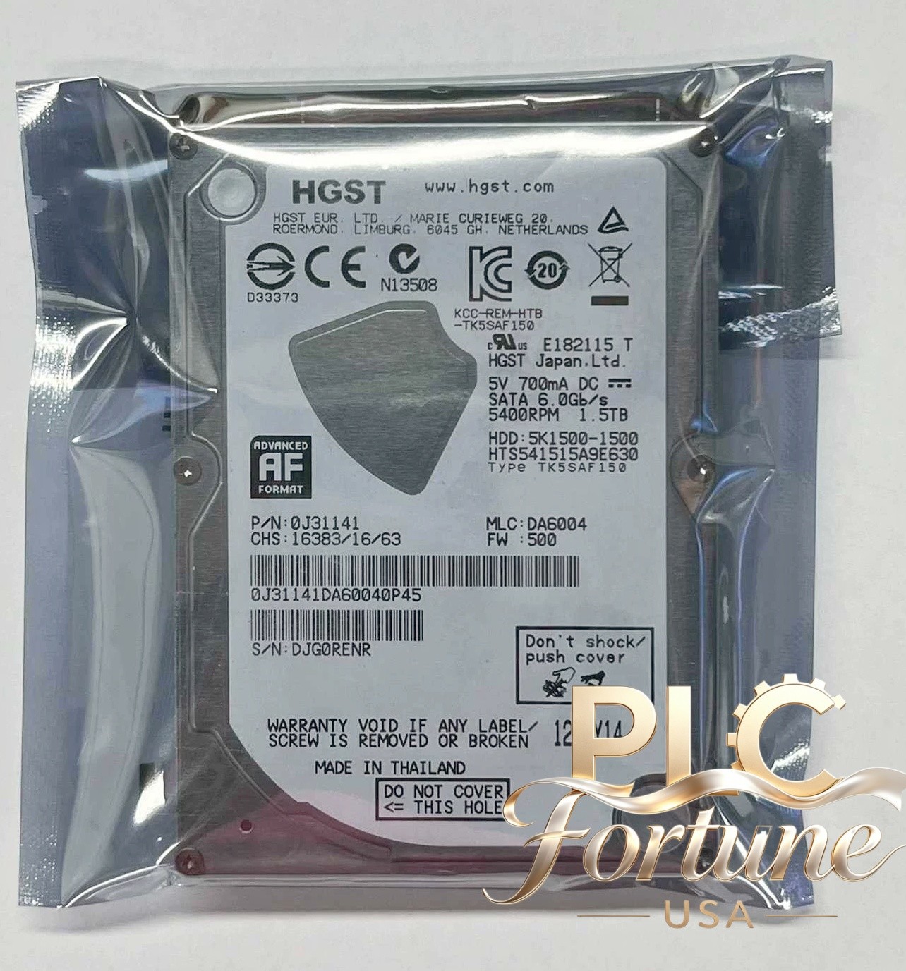 New HGST HTS541515A9E630 32MB SATA 2.5" 1.5TB 5400RPM Laptop Internal HDD
