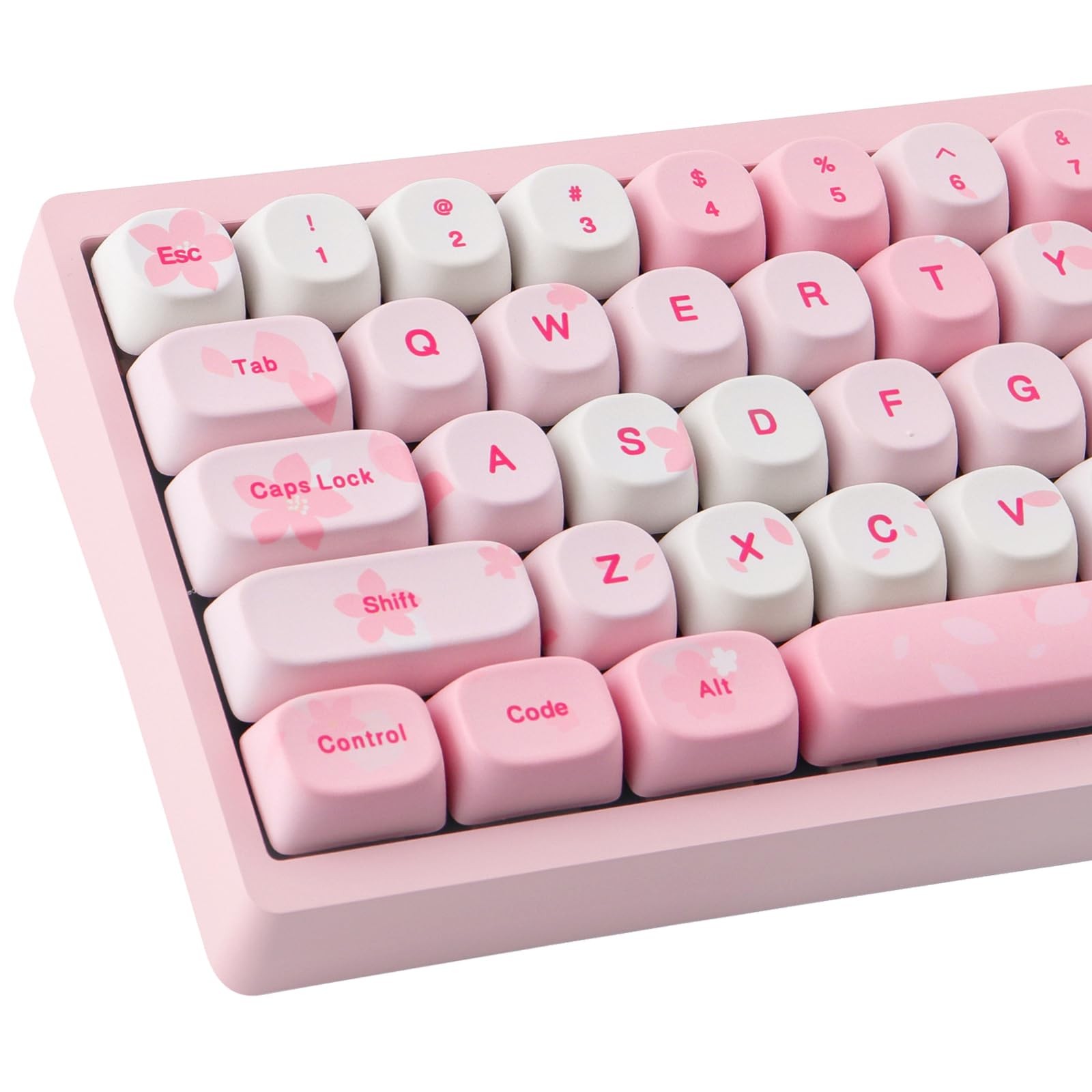 129 PCS MOA Pink Sakura PBT Keycaps Cherry Blossom Dye Sub For MX Switches