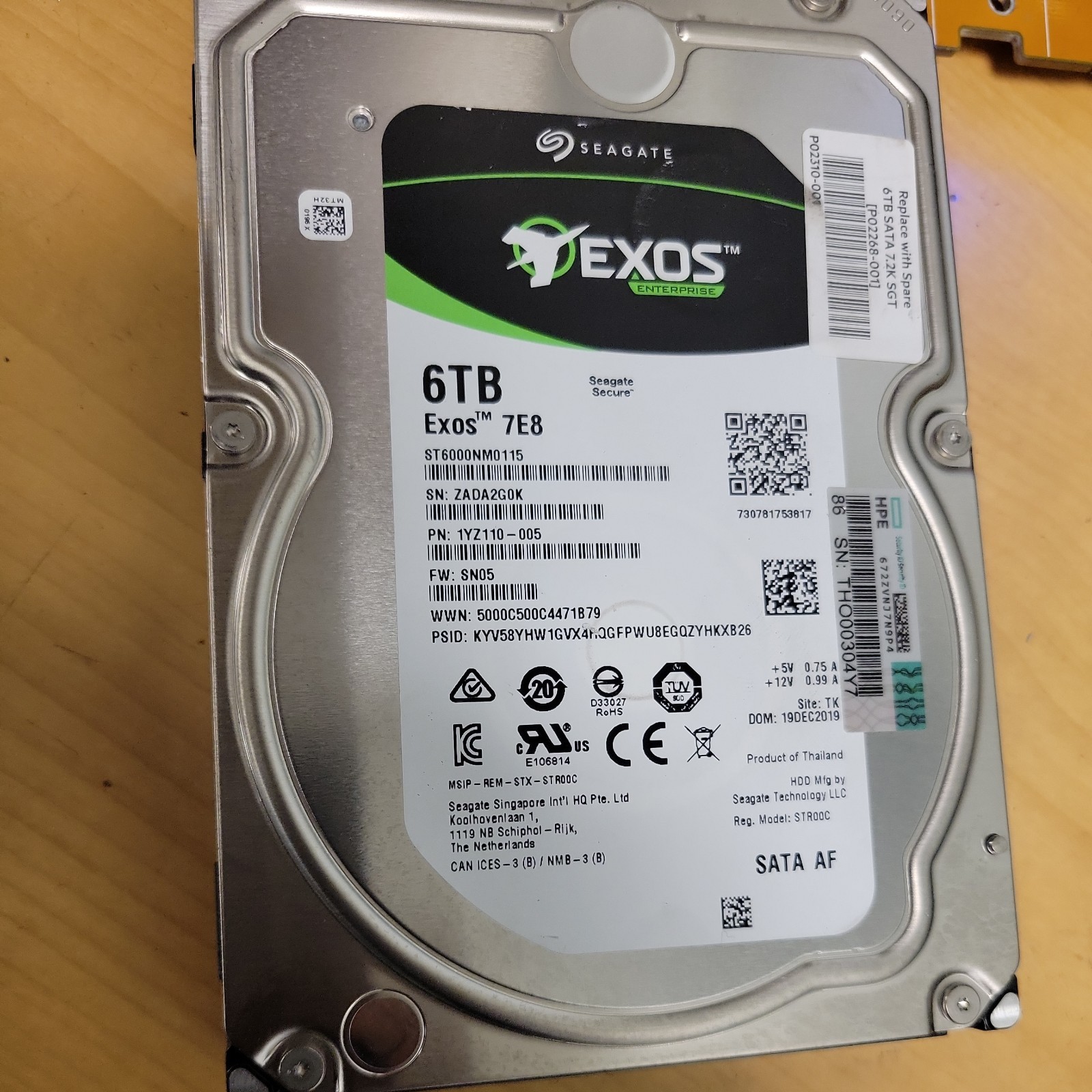 Seagate Exos 7E8 6TB 7200RPM 3.5" SATA Enterprise HDD ST6000NM0115 100% Health 