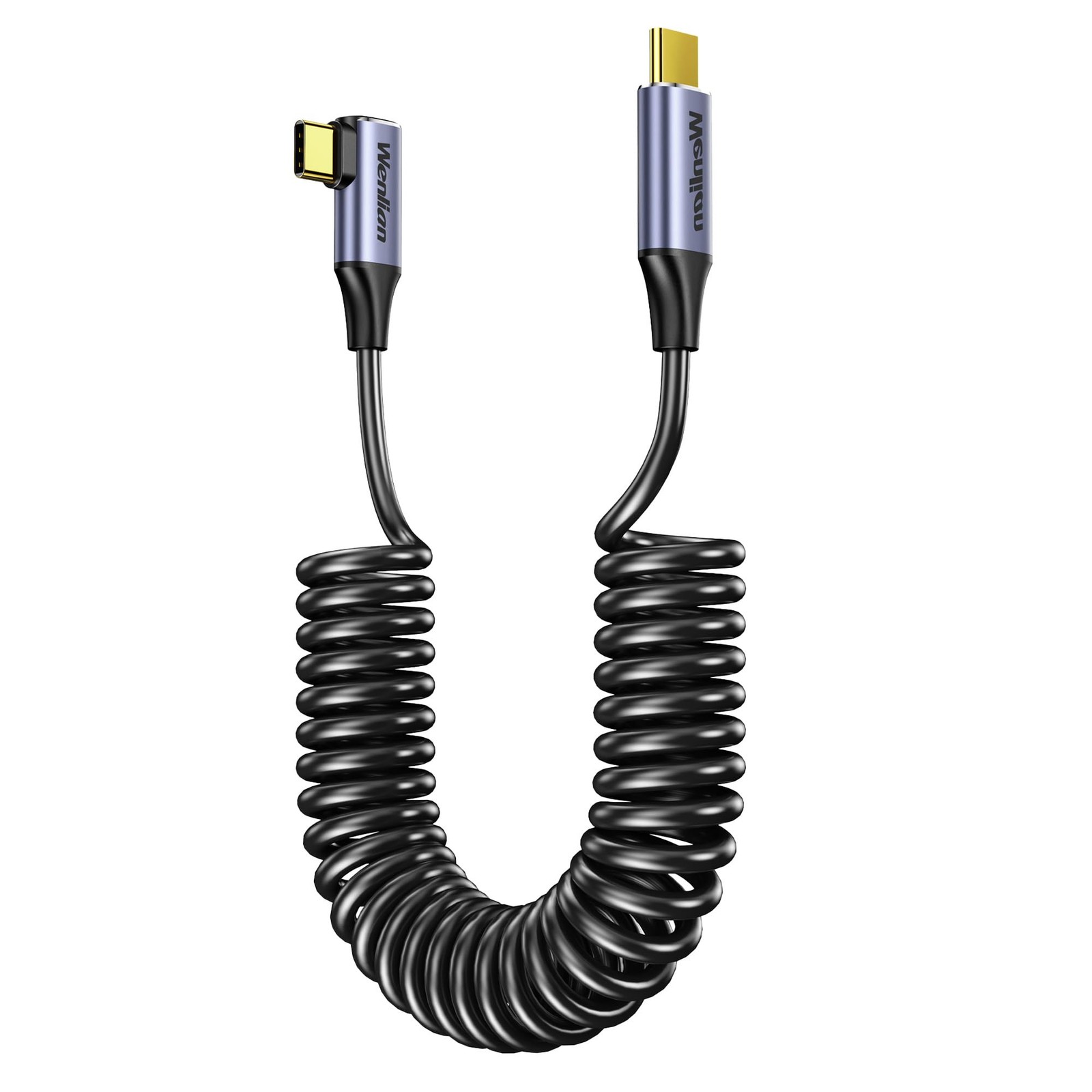 4FT-Coiled USB-C to C Cable for CarPlay & Android, 100W Type-C 4ft, RA-1PCS