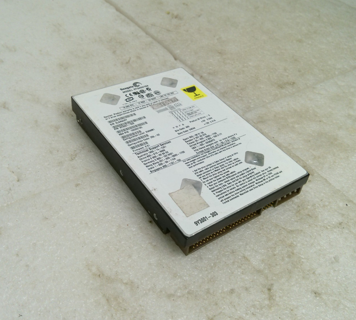 Seagate ST340015A 40GB 9Y3001-303 Hard Drive