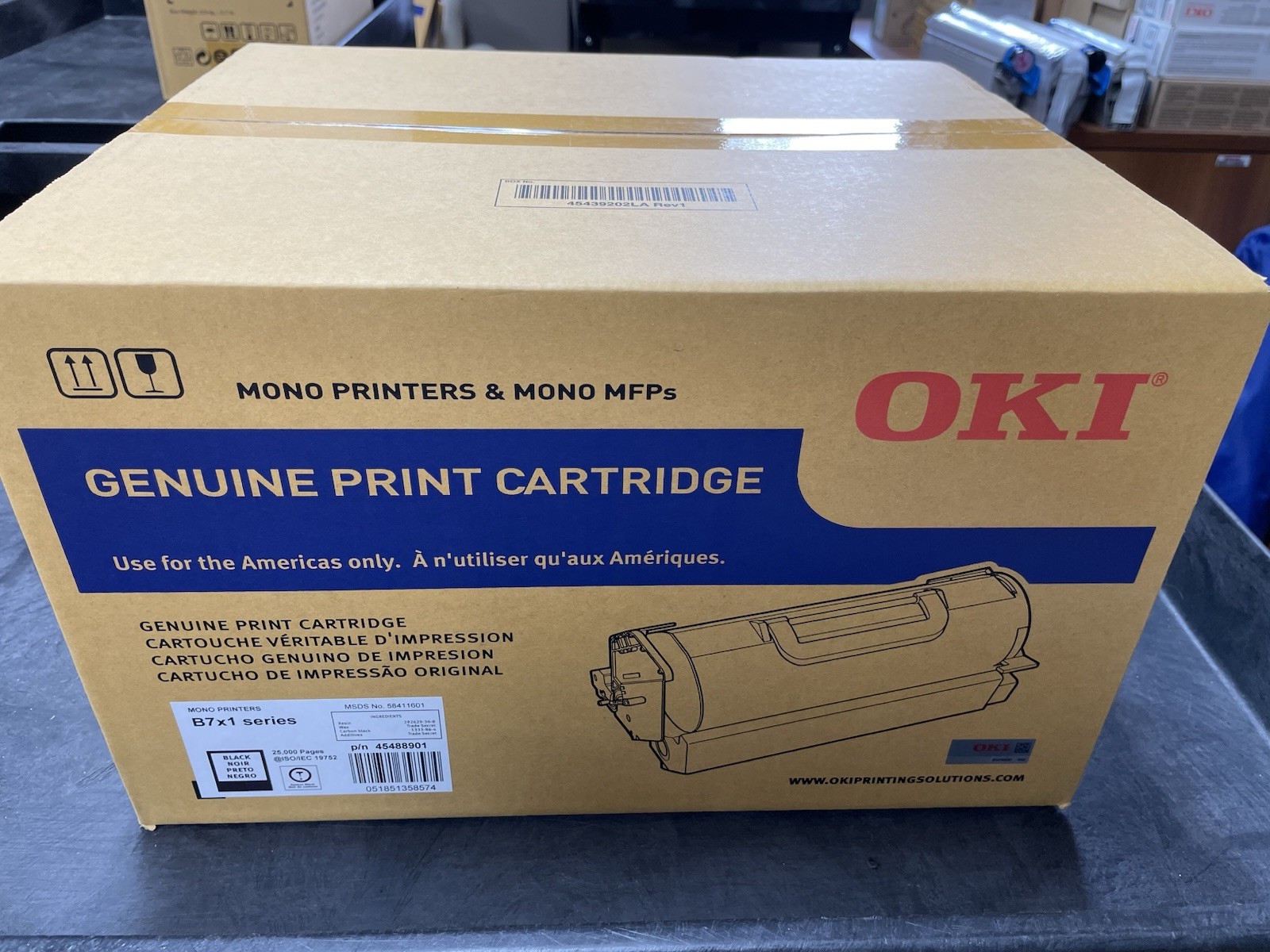 Genuine OKI 45488901 Black Toner Cartridge for  B721 / B731 Series 25K