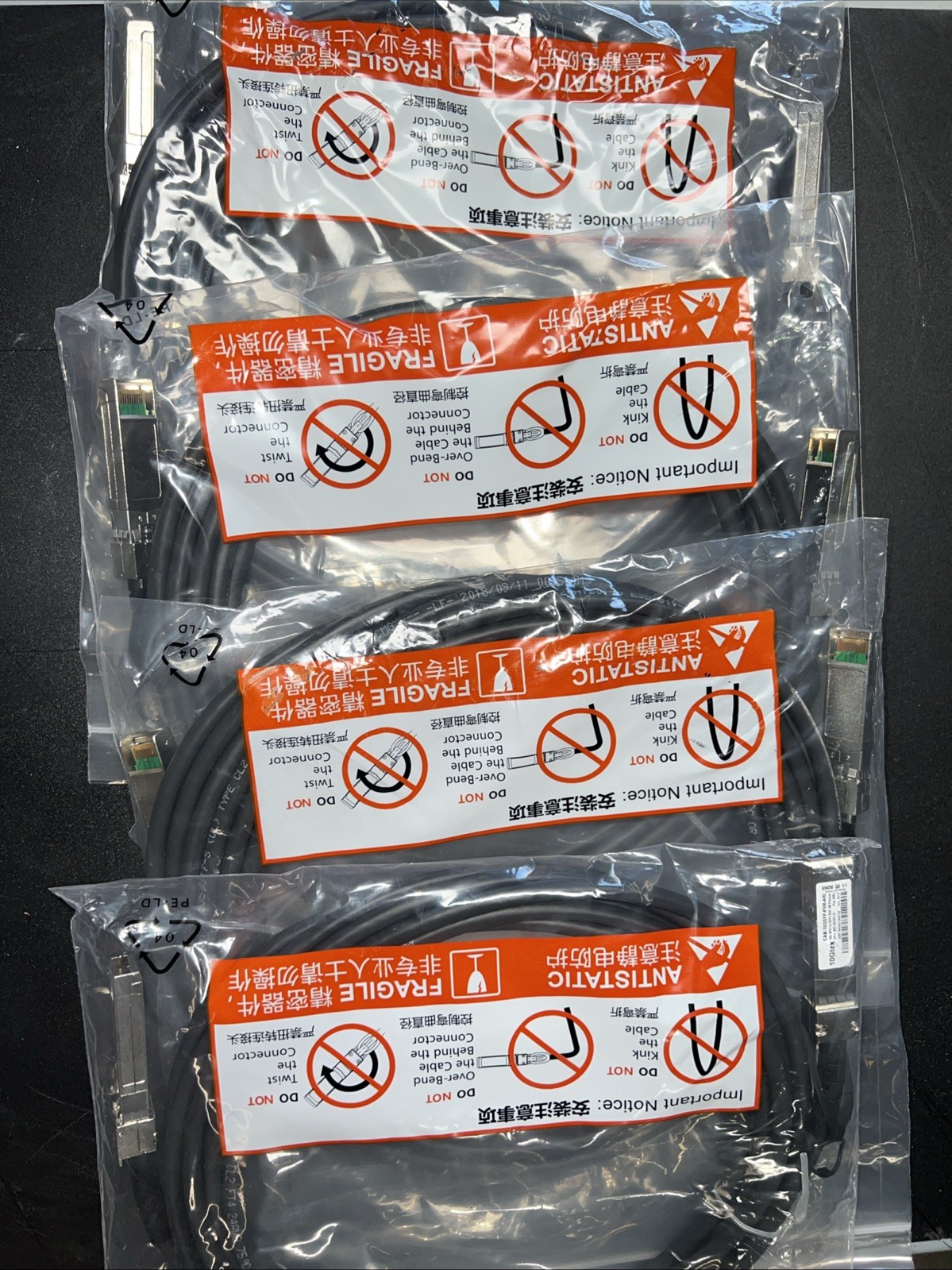 4x10Gtek CAB-10GSFP-P3M-CSC 10GBase-CU DAC Copper Twinax Cable 3-m 30AWG Passive