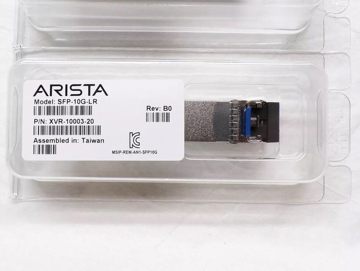 Genuine Arista SFP-10G-LR 10GBASE-LR SFP+ XVR-10003-20 New in Clamshell