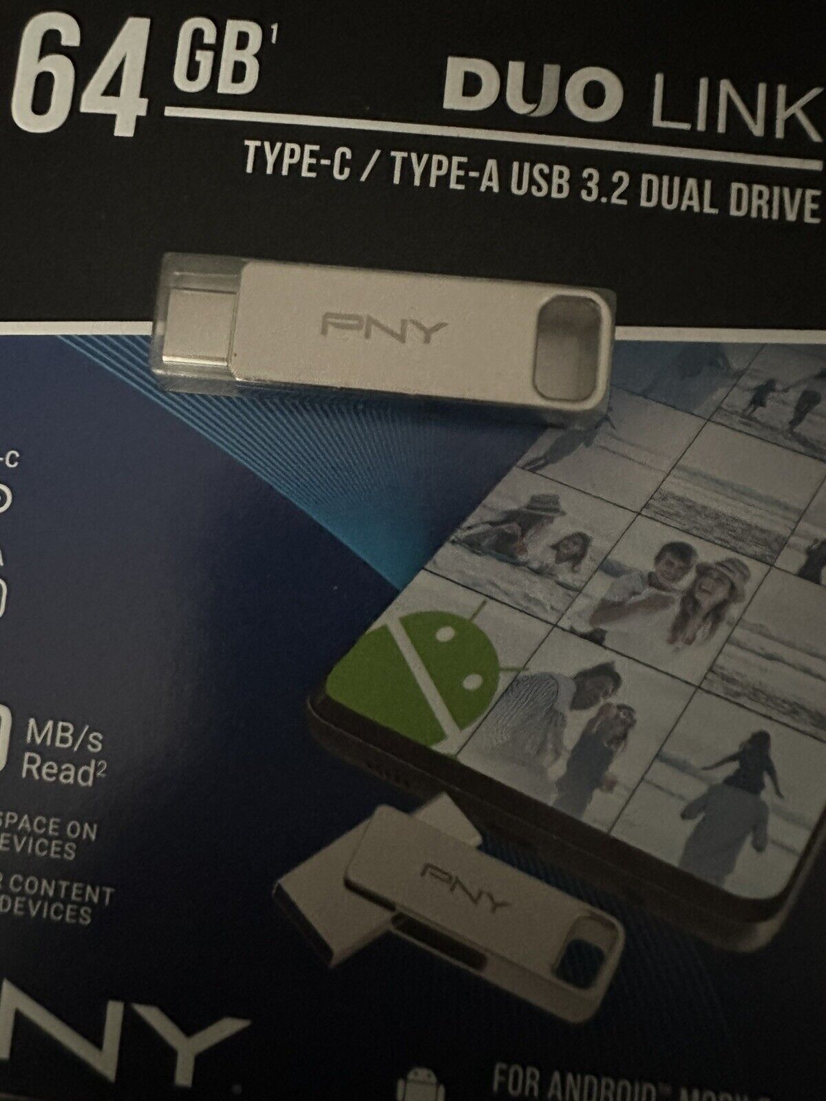 PNY P-FDI64GDULINKTYCWM-GE 64GB DUO LINK USB 3.2 Type-C Dual Flash Drive