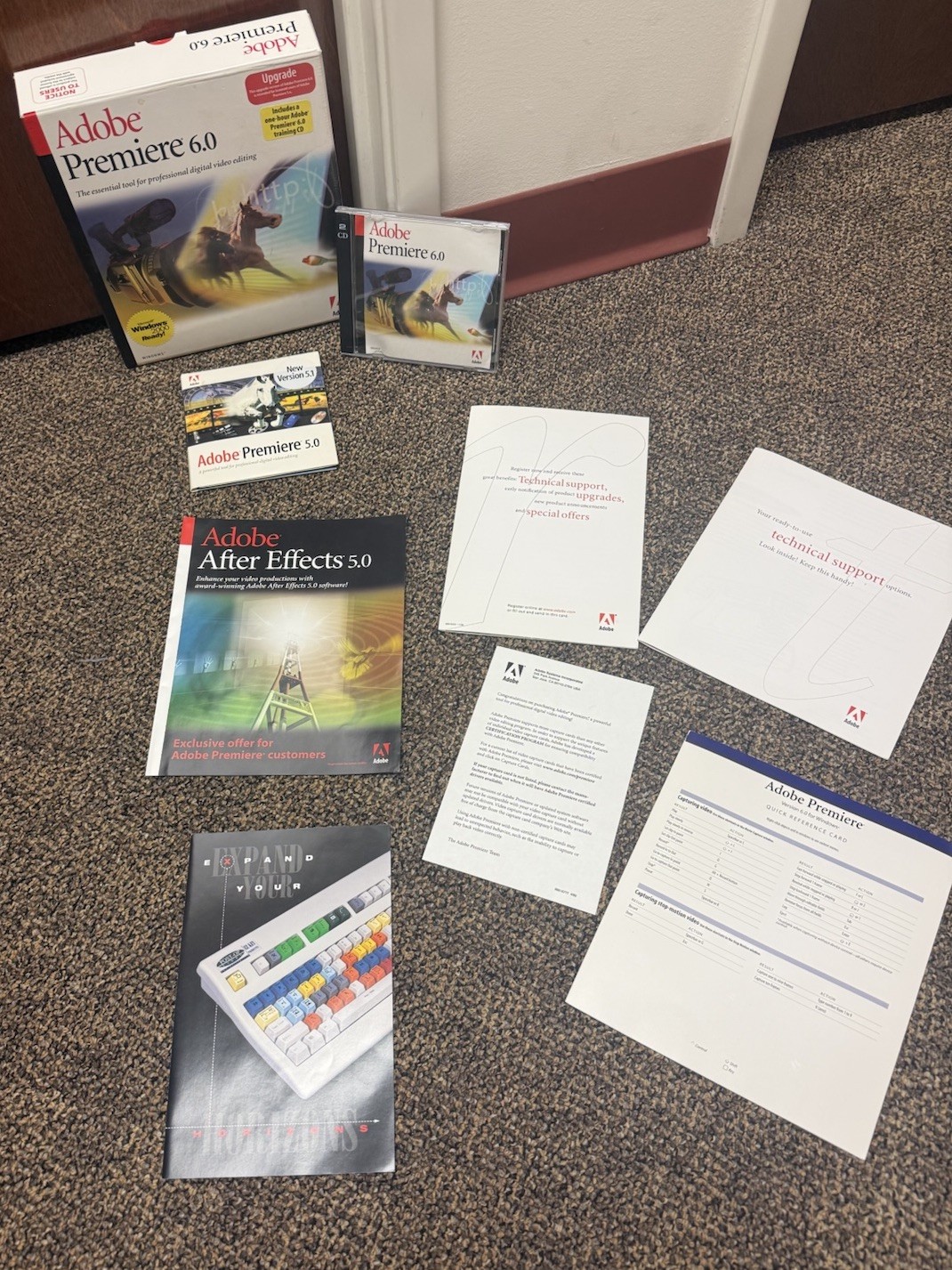 Vintage Adobe Premiere 6.0 Upgrade & After Effects 5.0 Software Lot Manuals CDs