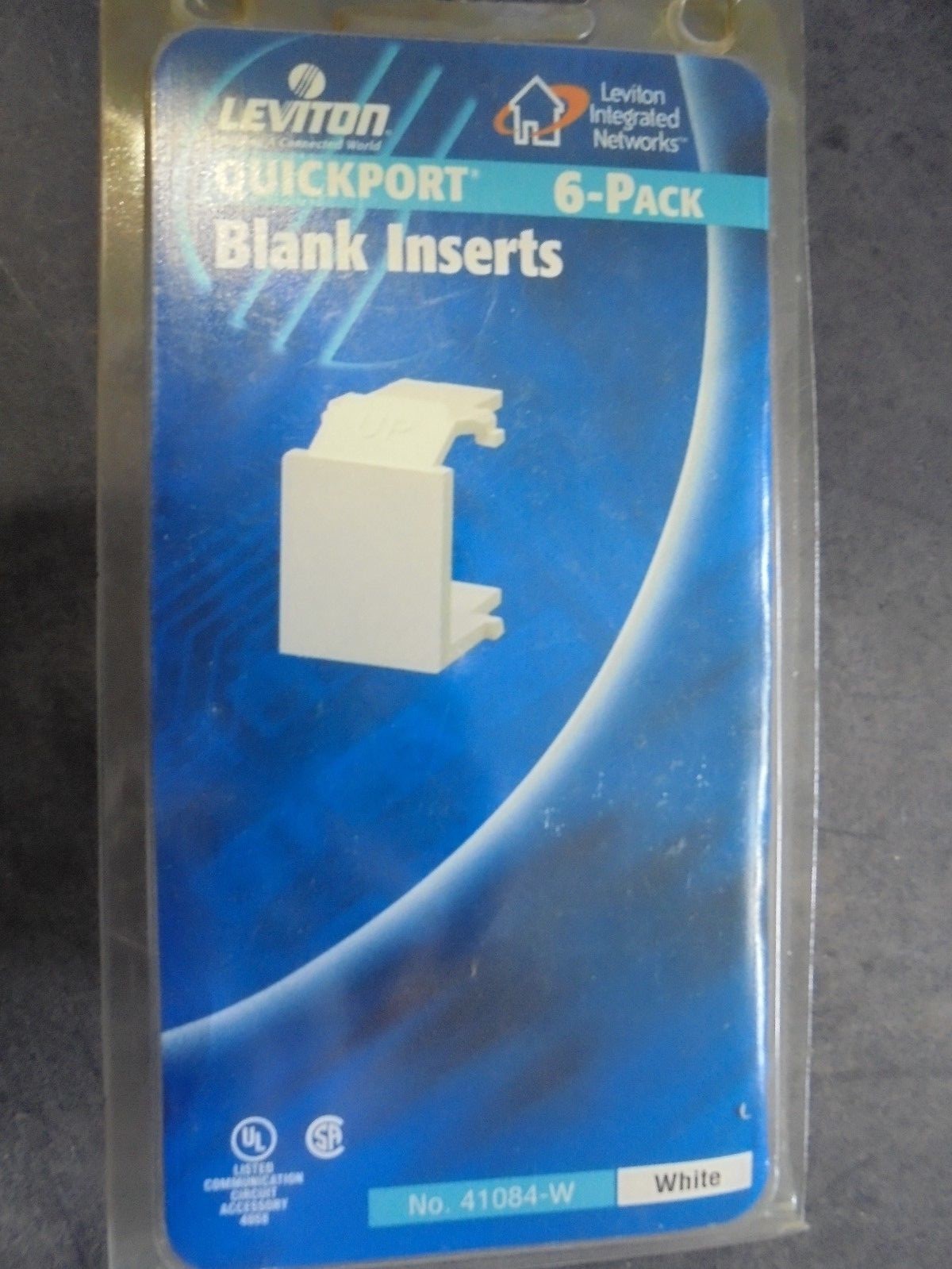 6 Leviton White Quickport Blank Filler Inserts 41084-BWB 41084-W