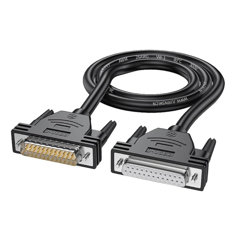Double Shielded DB25 Male Female Connectors Cable Cord D-SUB 25Pin Serial Port