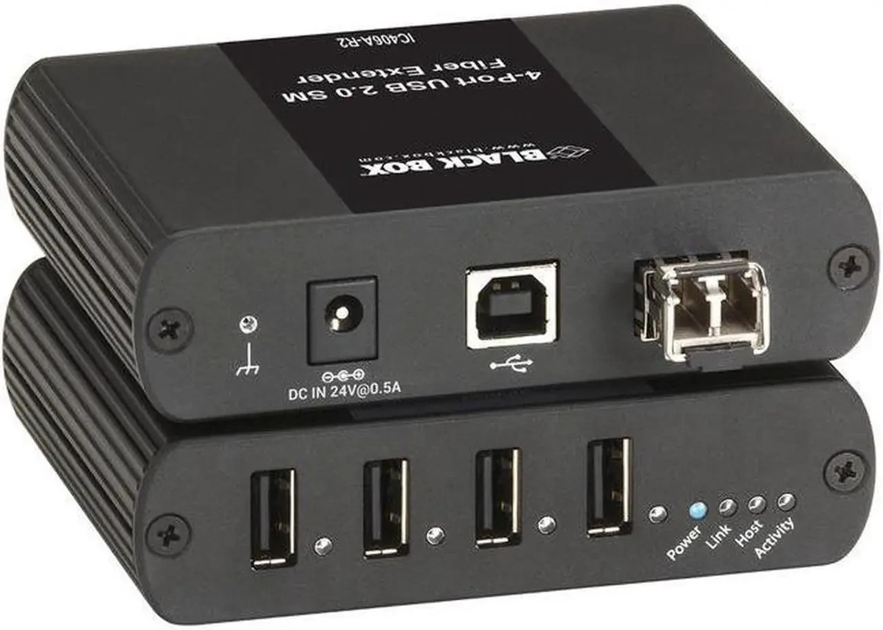 BLACK BOX USB EXTENDERSINGLEMODE FIBER 4PORT Model IC406A-R2