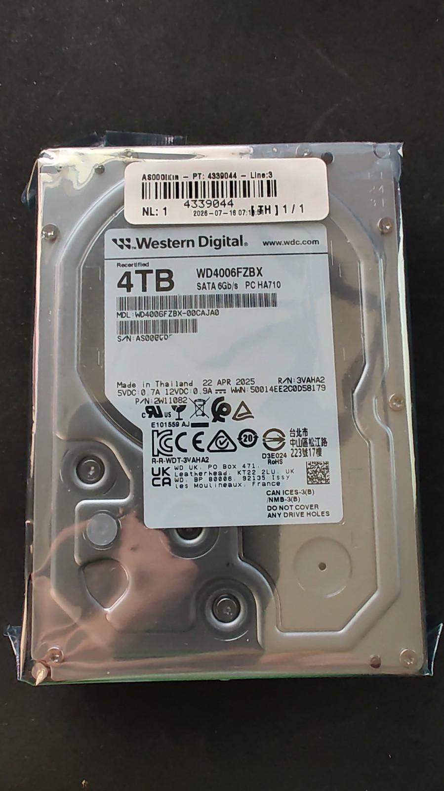 Western Digital WD Black 4TB Internal Hard Drive WD4006FZBX RECERTIFIED
