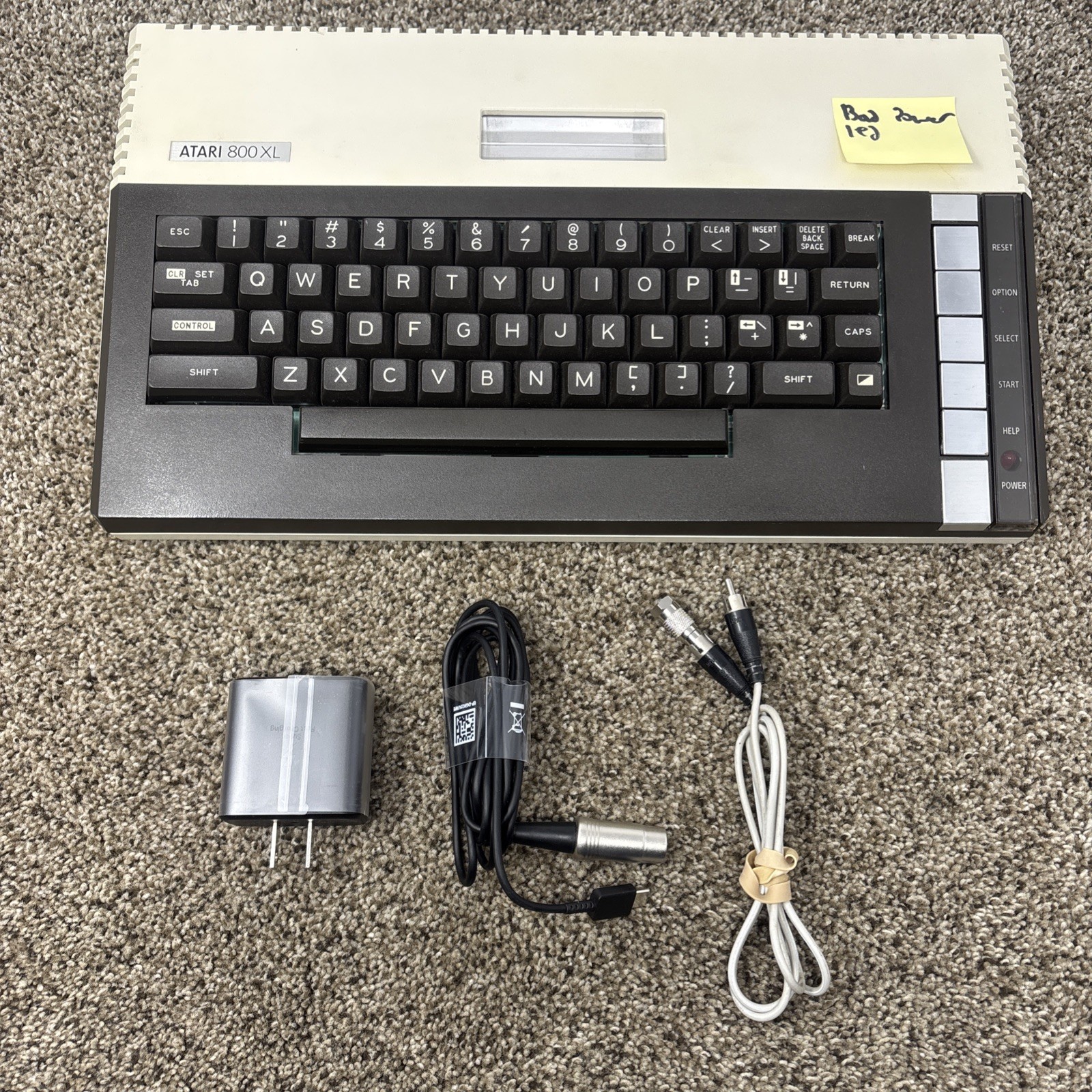 Vintage ATARI 800 XL 8-Bit Computer w/ Power Supply Tested & Works READ BAD LED