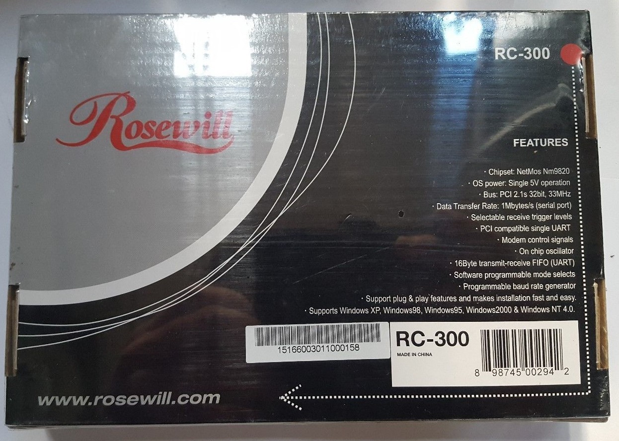 ROSEWILL RC-300 1 PORT SERIAL PCI ADAPTER (R2S9.8B1)