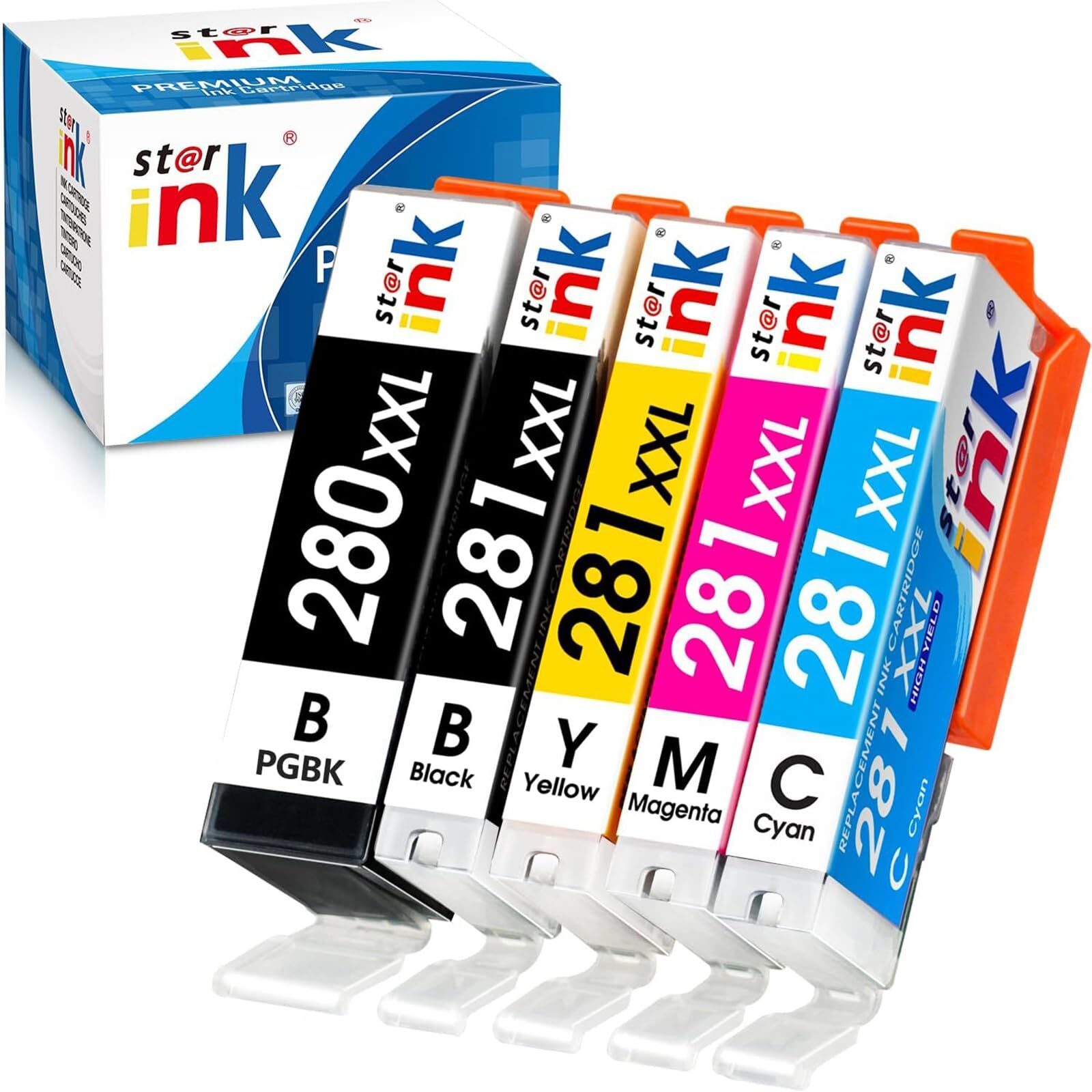 Starink 280 281 XXL Ink Cartridges Replacement for Canon Printers 5 Color Pack