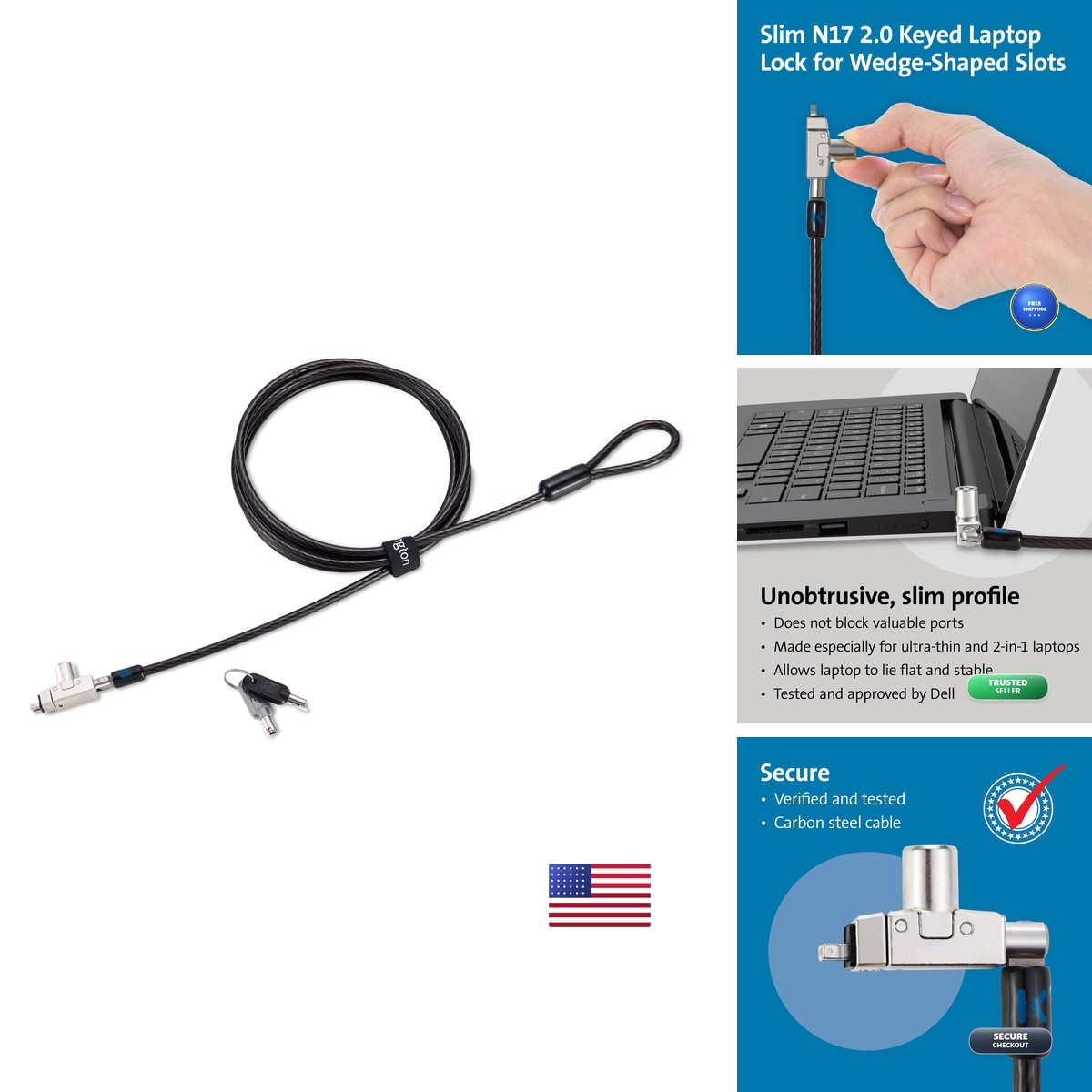 Kensington N17 2.0 Keyed Laptop Lock for Dell & Alienware K60500WW