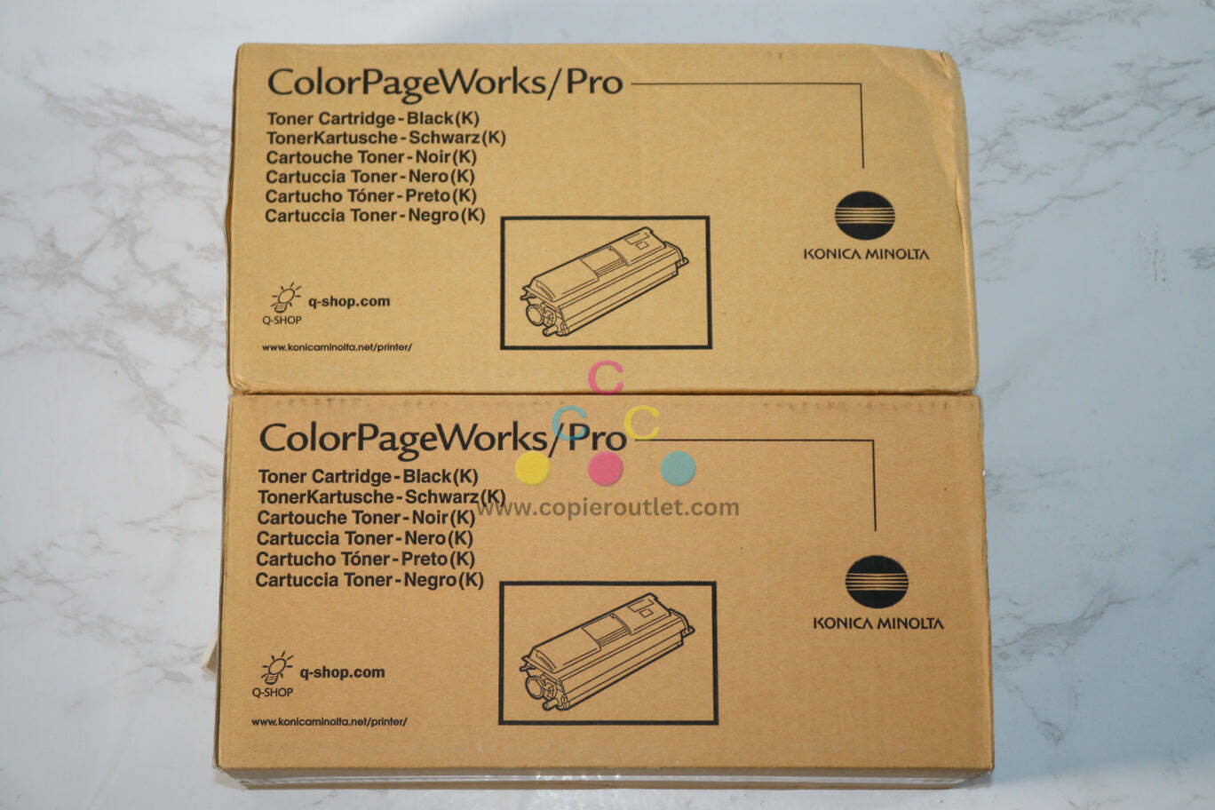 2 New OEM Konica ColorPageWorks/Pro, Black Toner Cartridge 0940-401 (0940401)