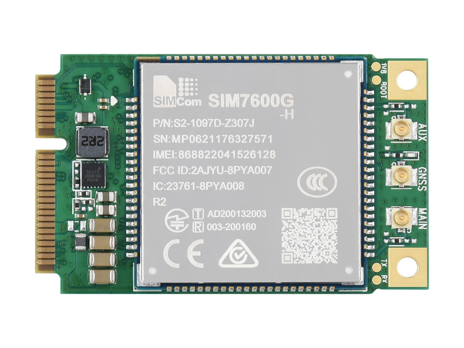 Waveshare SIM7600G-H-PCIE SIMCom Original 4G LTE Cat-4 Module Global Coverage