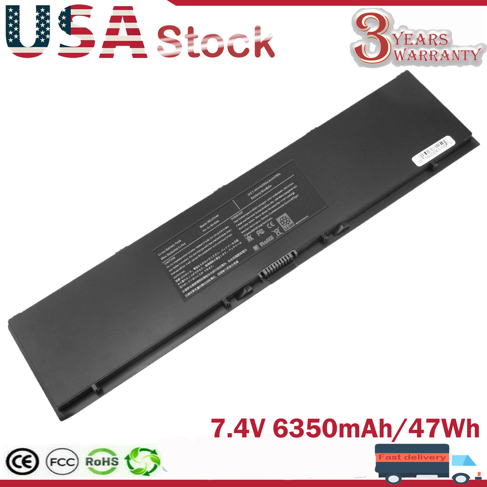 34GKR Battery for Dell Latitude E7420 E7440 E7450 G95J5 PFXCR 451-BBFT 7.4V 47Wh