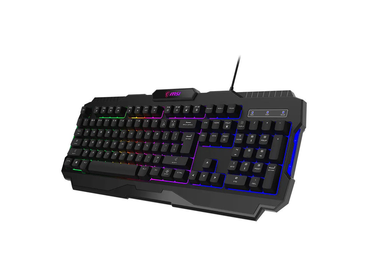 MSI FORGE GK100 Wired Gaming Keyboard, Full-Size 104-Key Membrane Keyboard, RGB