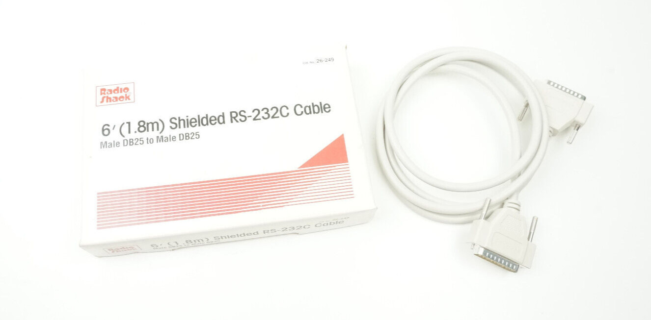 Radio Shack 6' (1.8m) Shielded RS-232C Cable Male DB25 to Male DB25 26-249