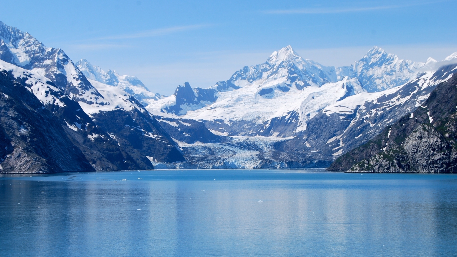 Landscape mountains lake snow glacier nature snowy peak Custom Gaming Mat Desk