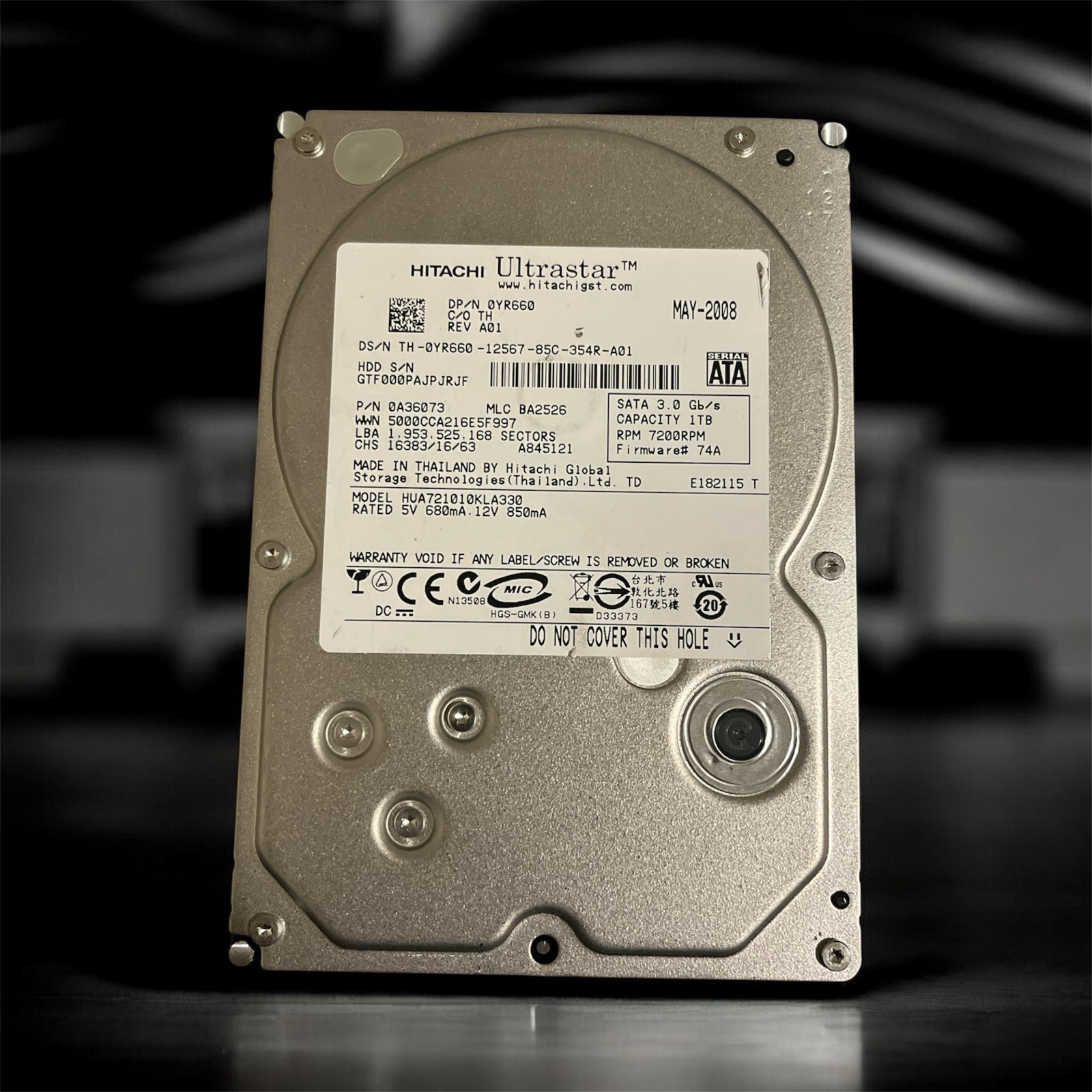 Hitachi Ultrastar A7K1000 1TB 7200RPM SATA 3.0Gb/s 3.5” Enterprise HDD