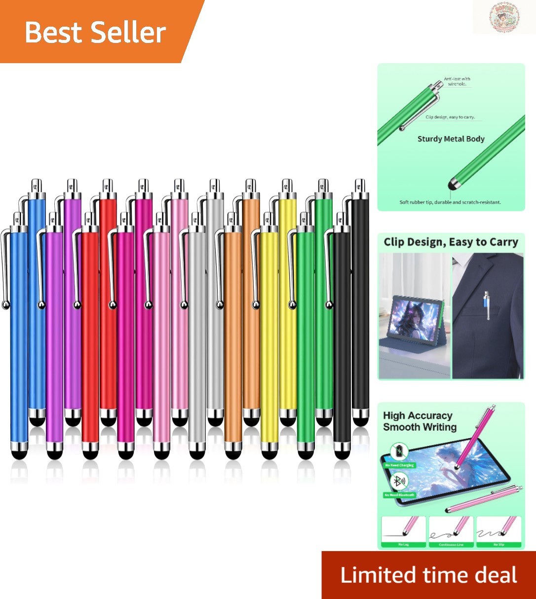 Versatile 20-Pack Stylus Pens for Touchscreens - Perfect Gift for Digital Users