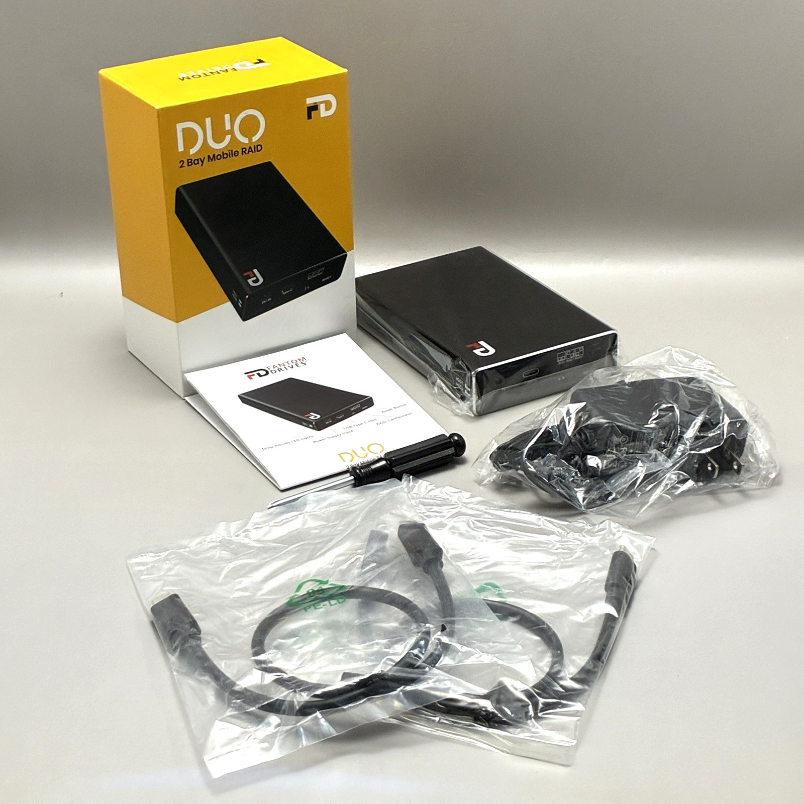 Fantom Drives Duo 2 Bay Mobile RAID Enclosure DMR000E Dual 2.5" Hard Drive Case