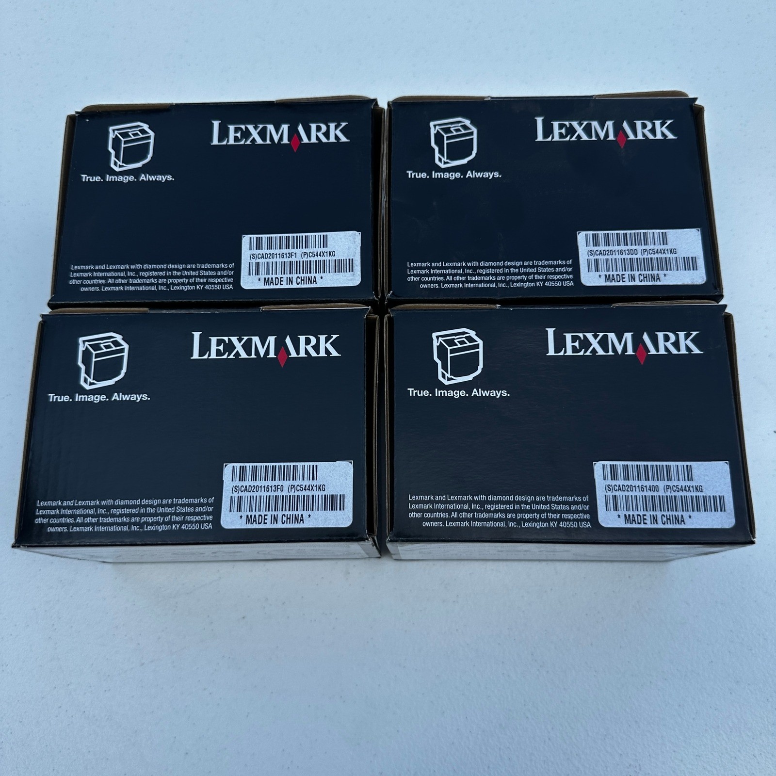 Set of 4 Lexmark C544X1KG Black Extra High Yield Toner Cartridge C544 C546 X544