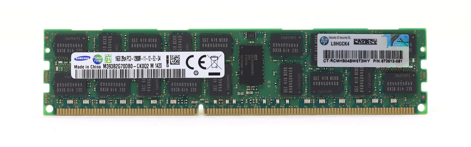 Samsung 16GB 2Rx4 PC3-12800R-11-12-E2-D4 ECC REG Server RAM M393B2G70DB0-CK0Q2