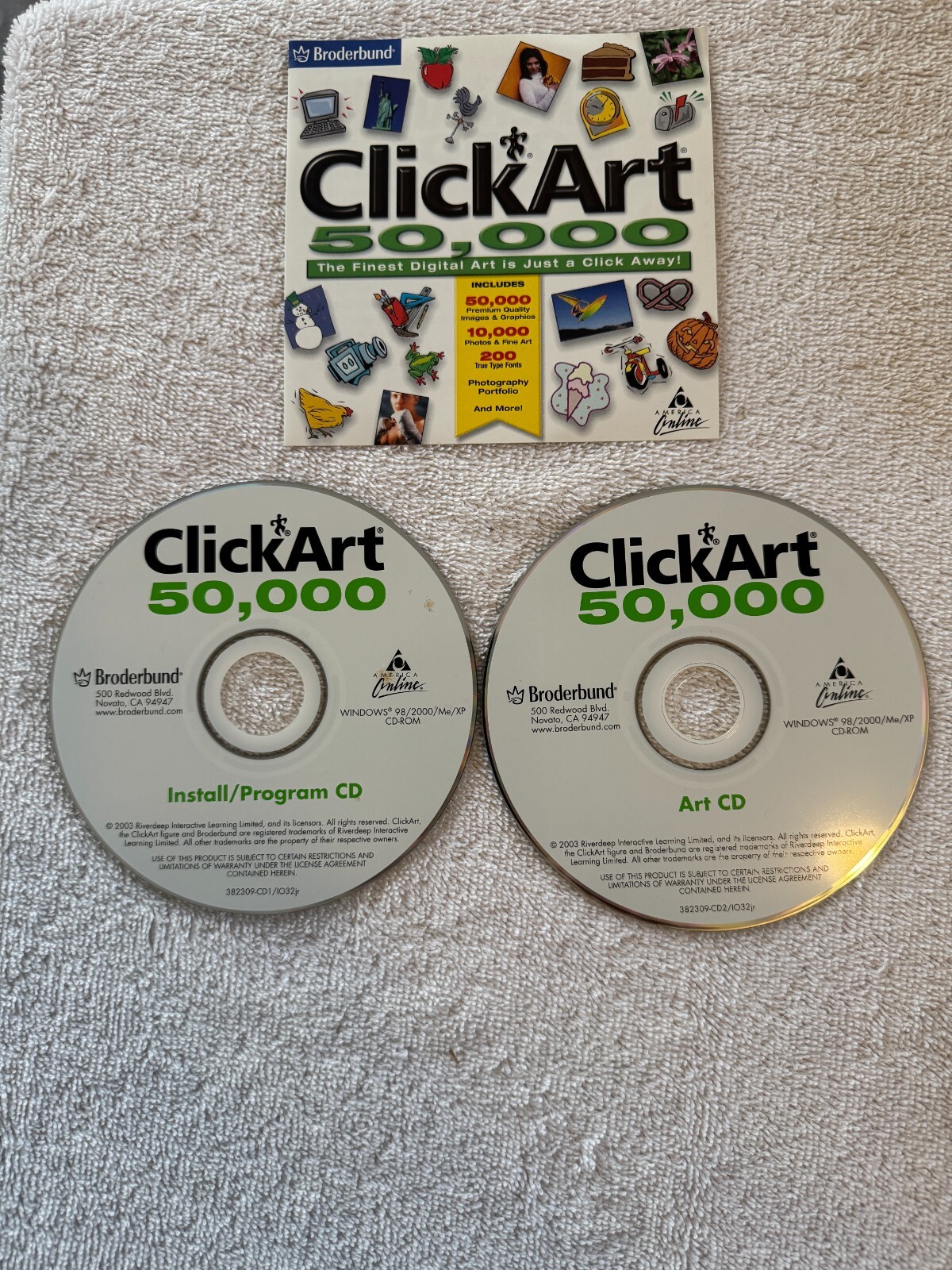 Broderbund ClickArt 50,000 (PC 2003) - TWO CD'S WITH INSTALL BOOKLET ONLY