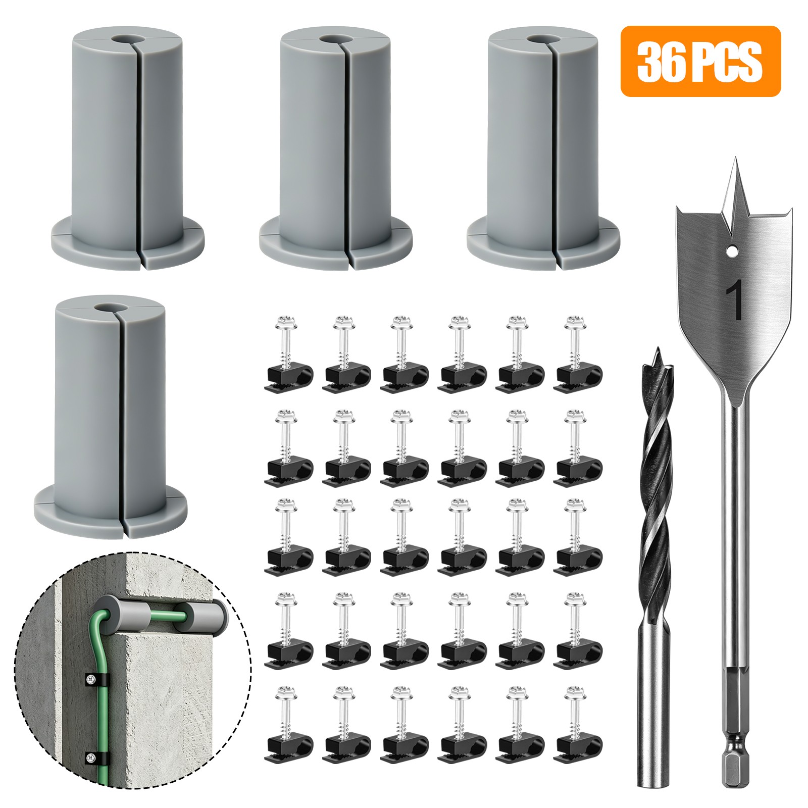 Starlink Cable Routing Kit Wall Pass Through Grommet Drill Bit Clips Gen 2/3/V4