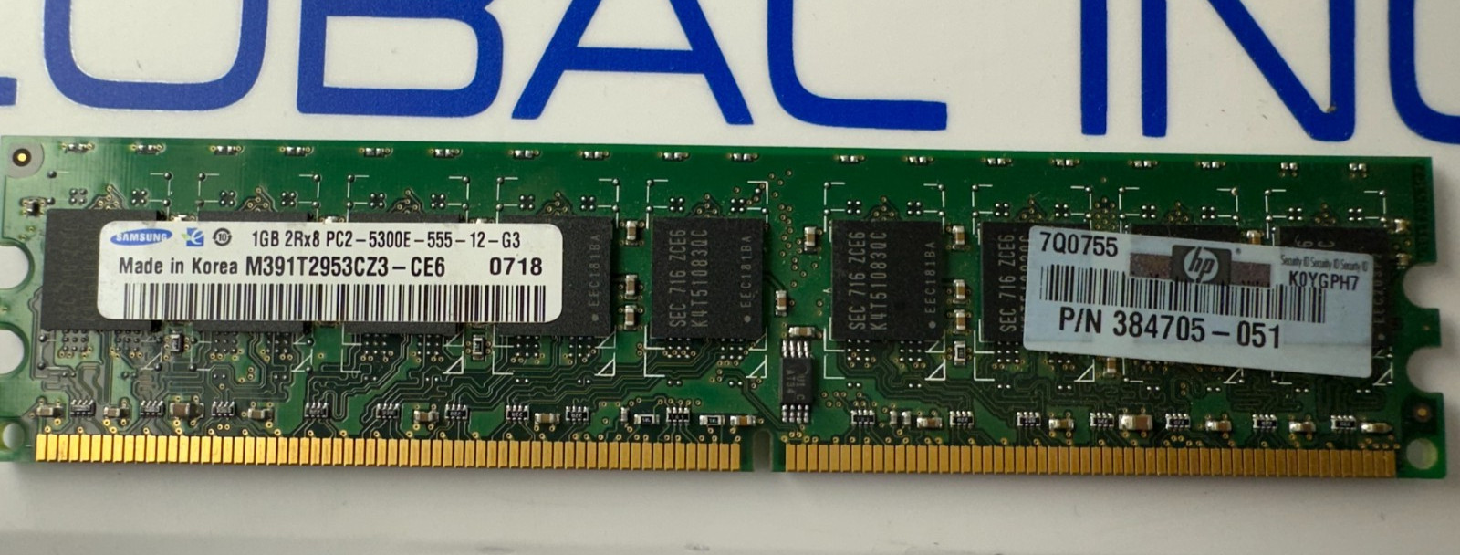 Samsung M391T2953CZ3-CE6 PC2-5300E-555-12-G3 1GB Server Memory RAM