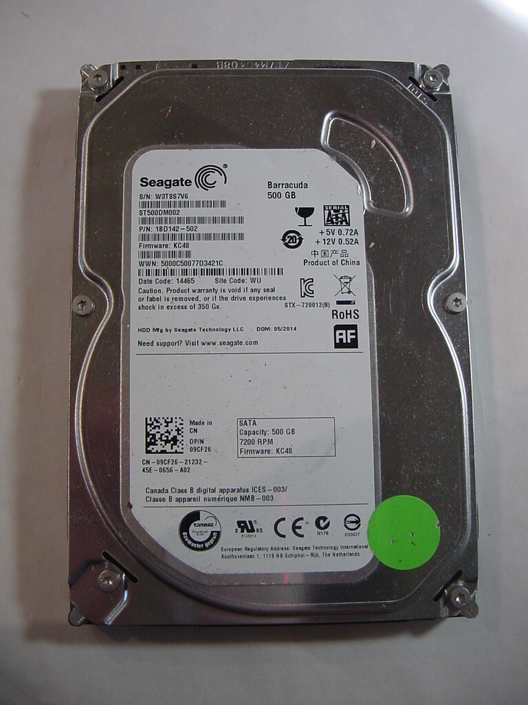 INTERNAL SATA HARD DRIVE  - SEAGATE 500GB BARRACUDA ST500DM002