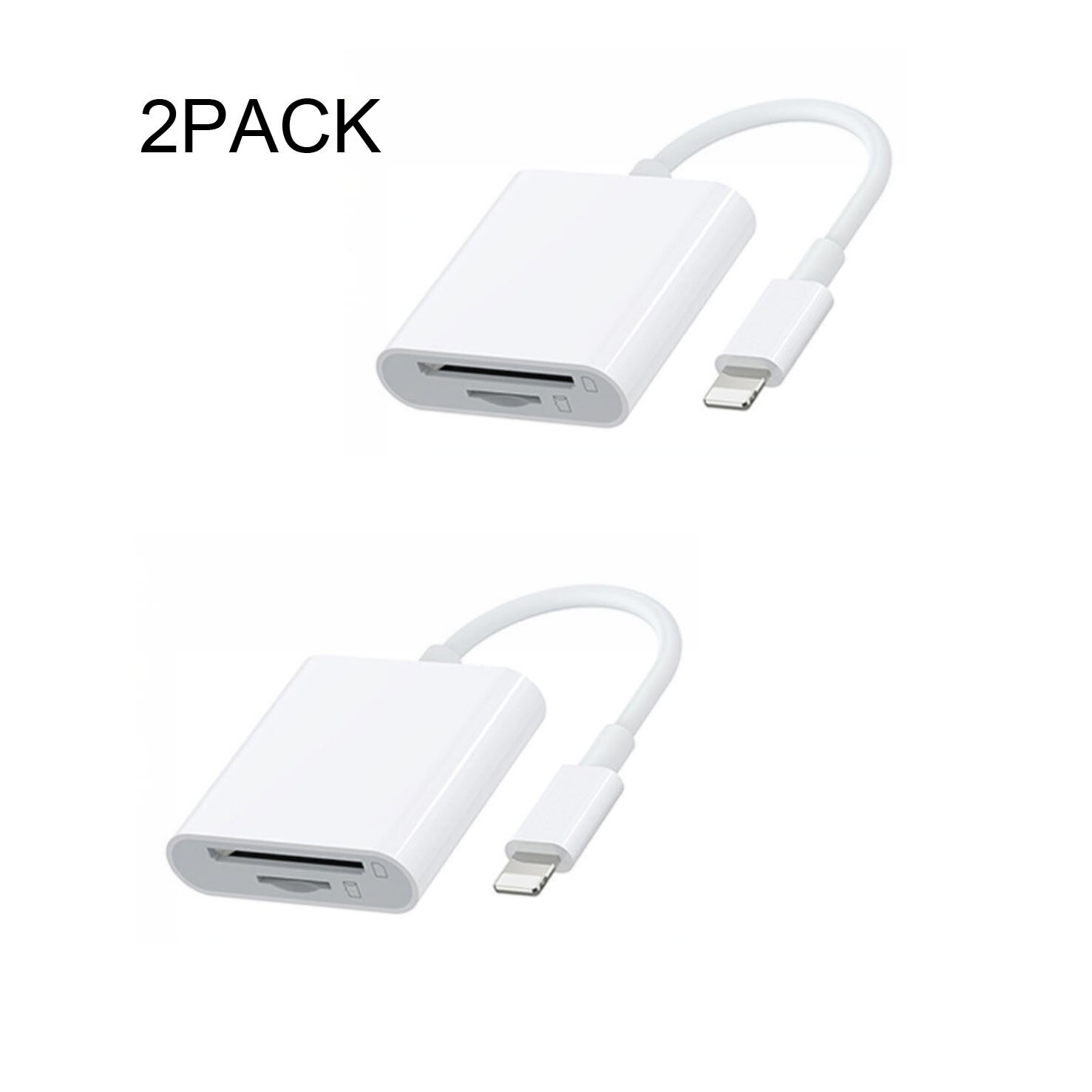 2PACK SD/TF Card Reader for IPhone iPad to SD Adapter Trail Game camera viewer