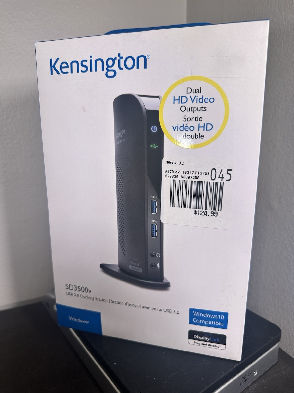 Kensington SD3500v USB 3.0 Docking Station Dual Video Outputs – New Sealed