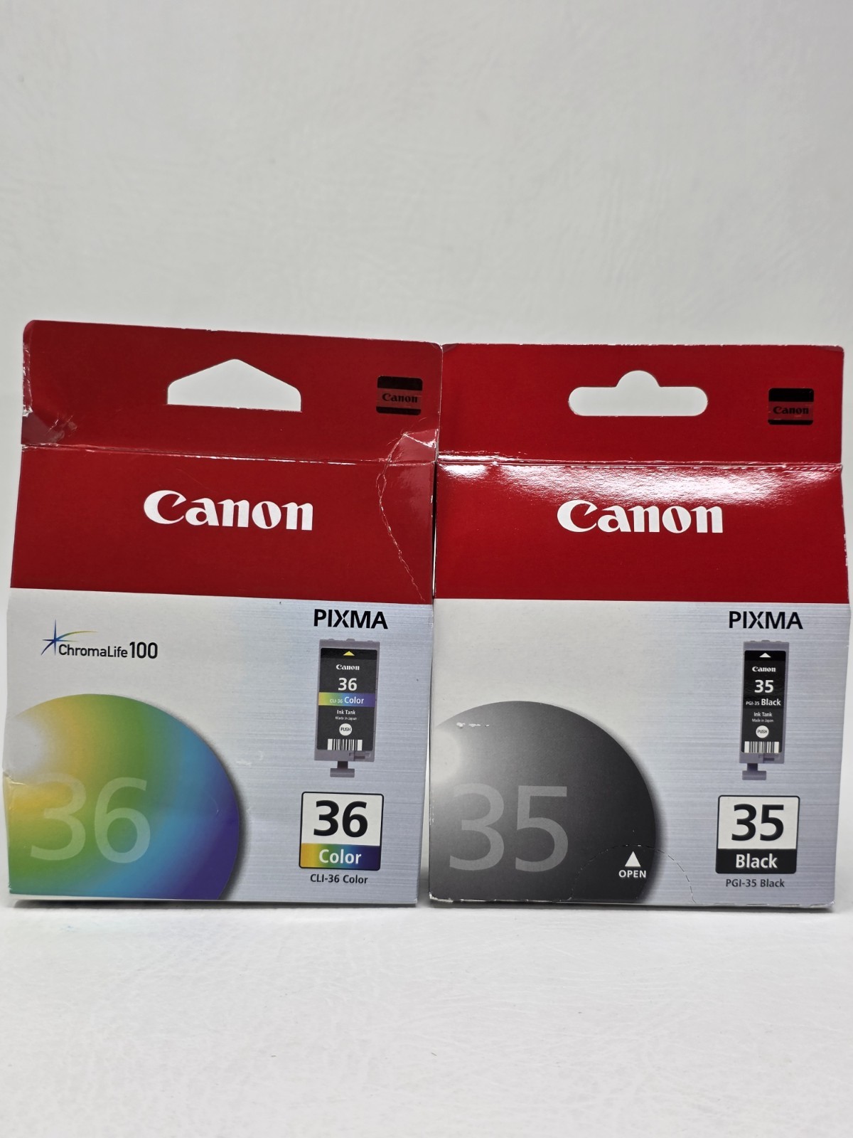 CANON PIXMA 35 Black & 36 Color Ink Cartridges PGI-35 CLI-36 Genuine OEM New