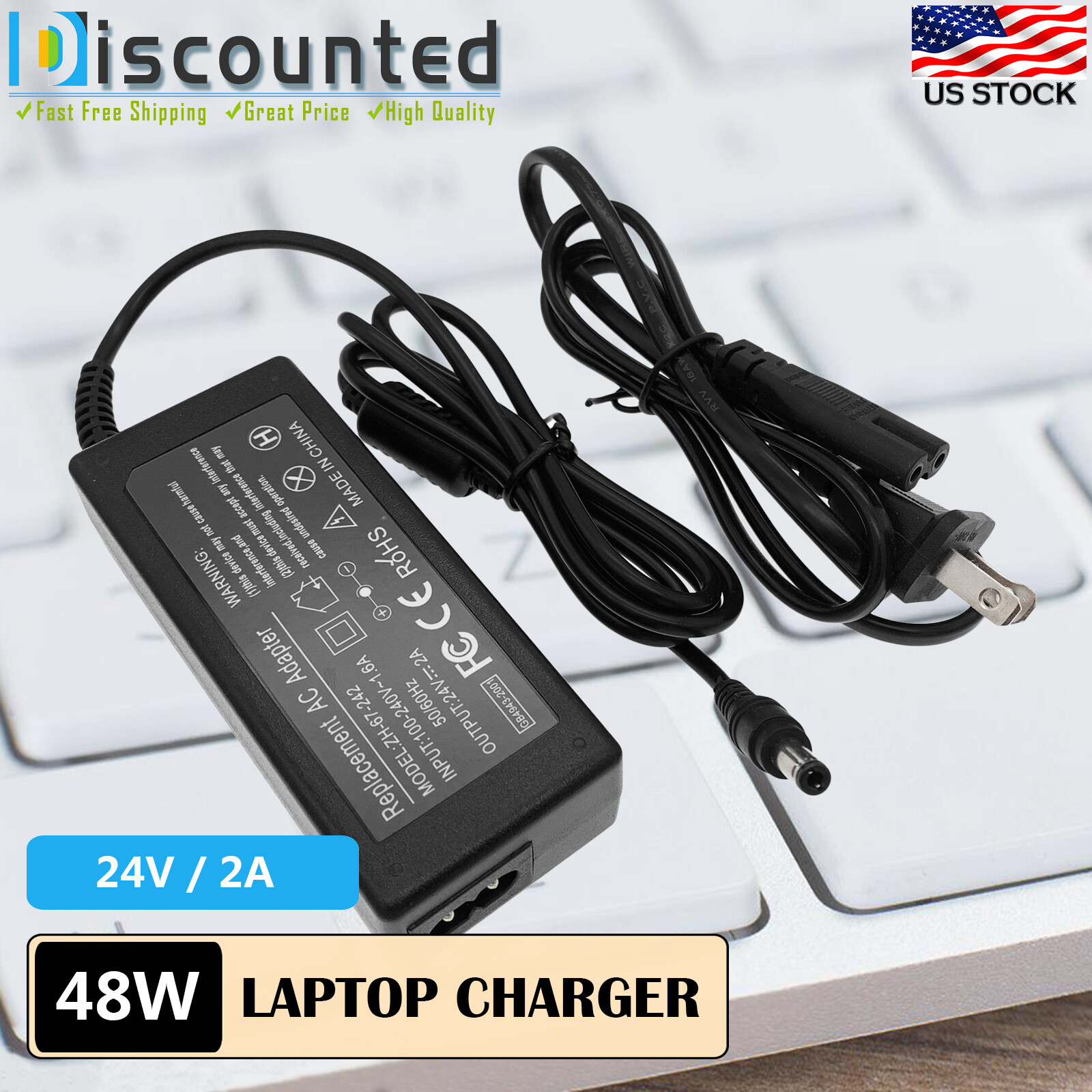 AC Power Adapter for Logitech G25 G27 G29 G920 G940 Racing Wheel APD DA-42H24
